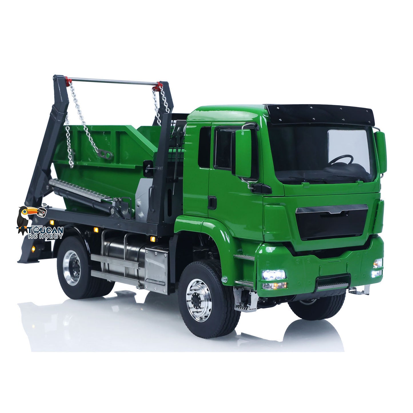 LESU Metal 1/14 RC Hydraulic Swing Arm Garbage Truck 4X4 Skip Loader RTR TGS Car Radio Control Emulated Vehicle Model 4CH 3Speed