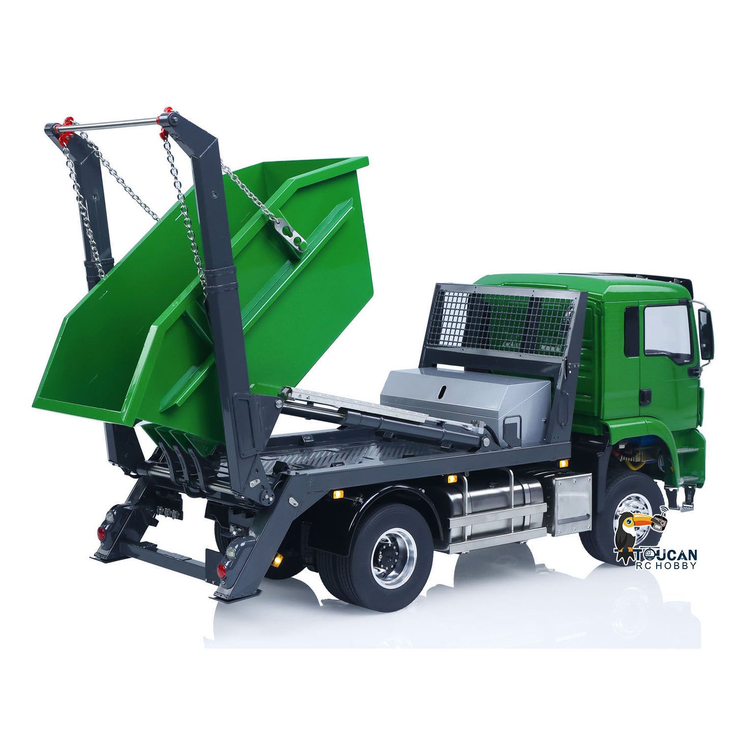 LESU Metal 1/14 RC Hydraulic Swing Arm Garbage Truck 4X4 Skip Loader RTR TGS Car Radio Control Emulated Vehicle Model 4CH 3Speed