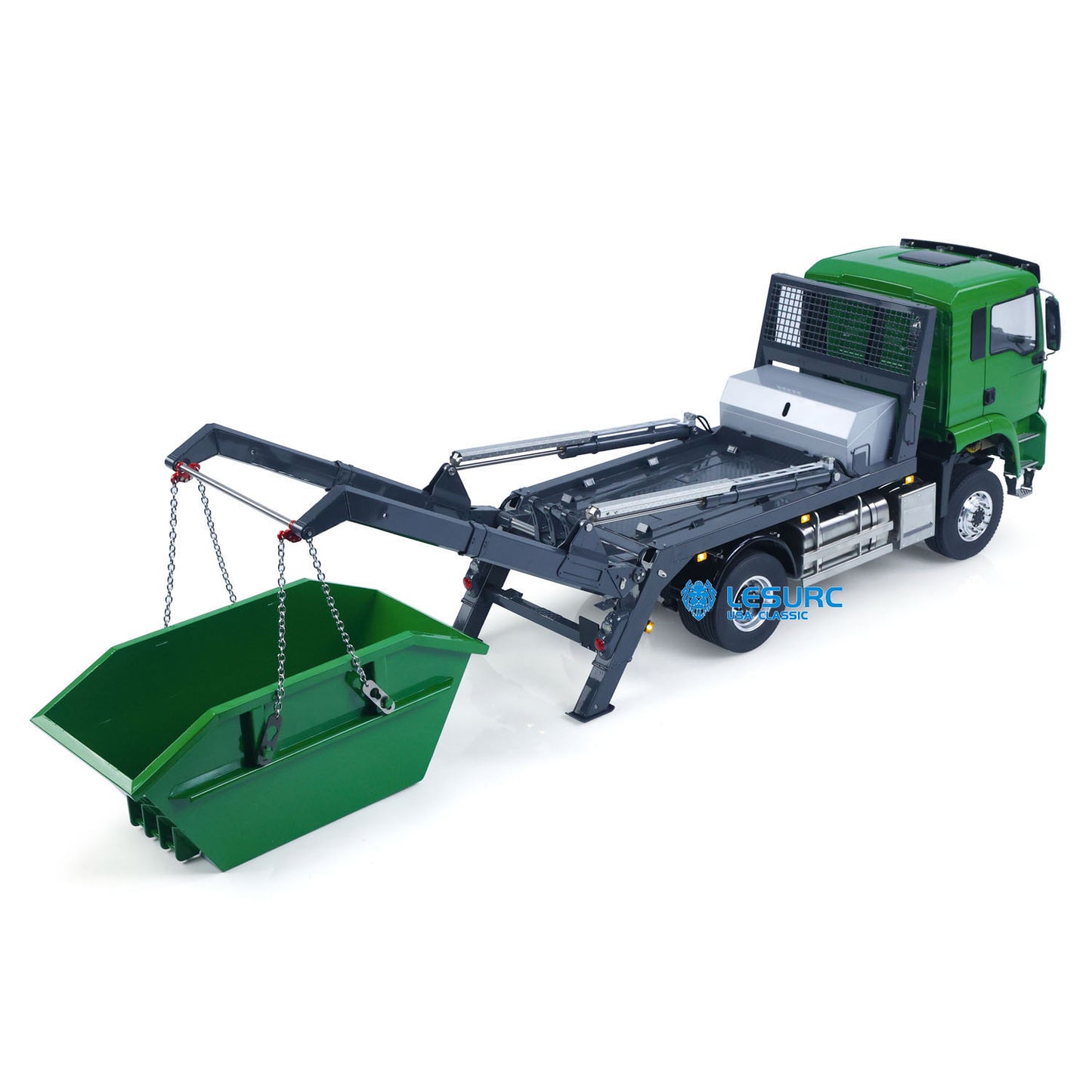 LESU Z0068 1/14 Metal 4x4 Hydraulic Swing Arm Garbage Vehicle with TGS Cabin 3 Speed Transmission 4CH Reversing Valve Lock Differential Axles