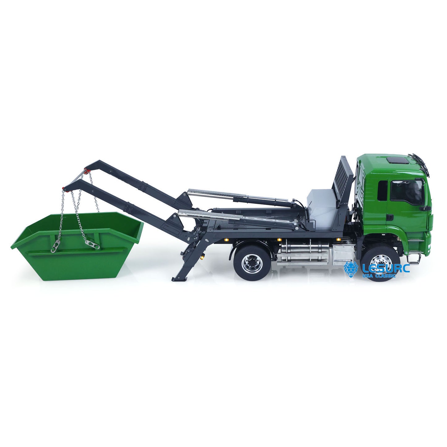 LESU Z0068 1/14 Metal 4x4 Hydraulic Swing Arm Garbage Vehicle with TGS Cabin 3 Speed Transmission 4CH Reversing Valve Lock Differential Axles