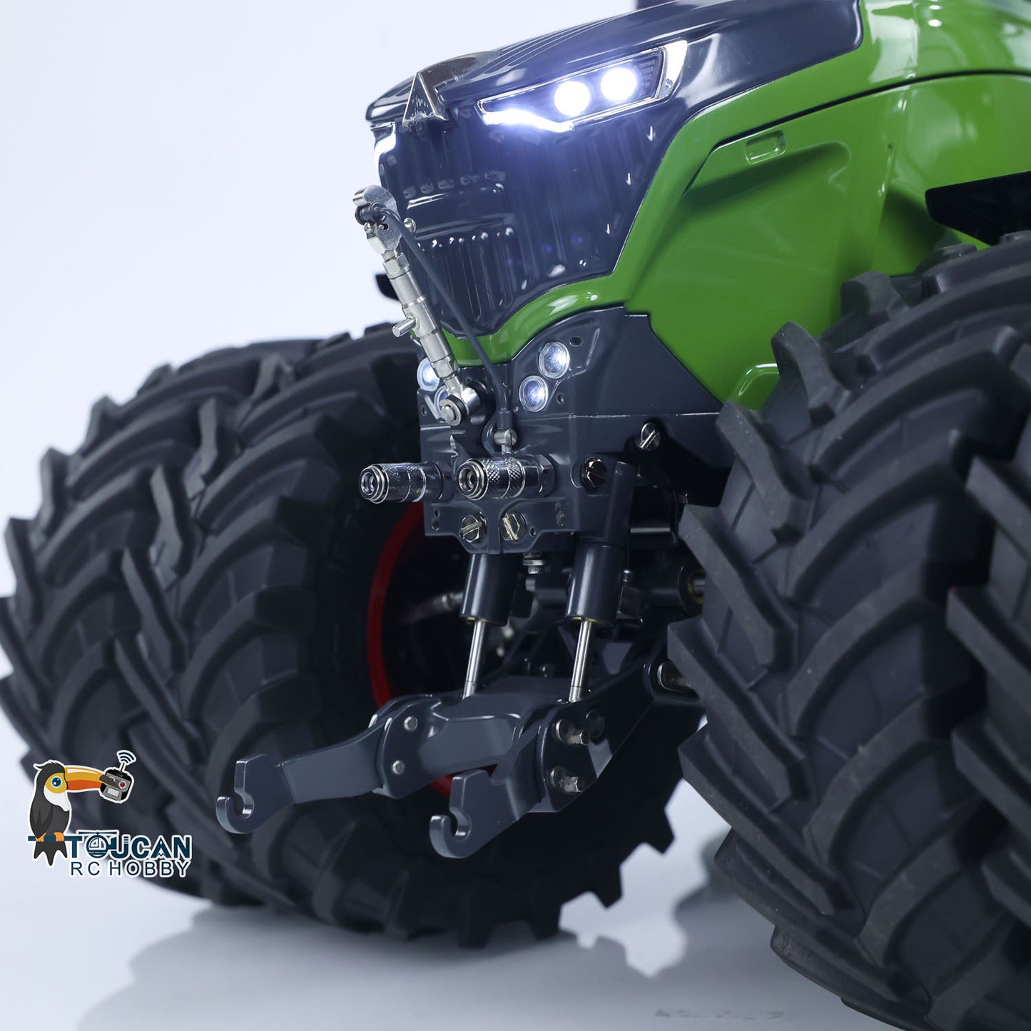 Double Wheeled Brand New LESU AOUE 1050 4x4 1/14 Metal Hydraulic RC Tractor Car Light Smoking Simulation Sound Radio Controlled Farm Truck