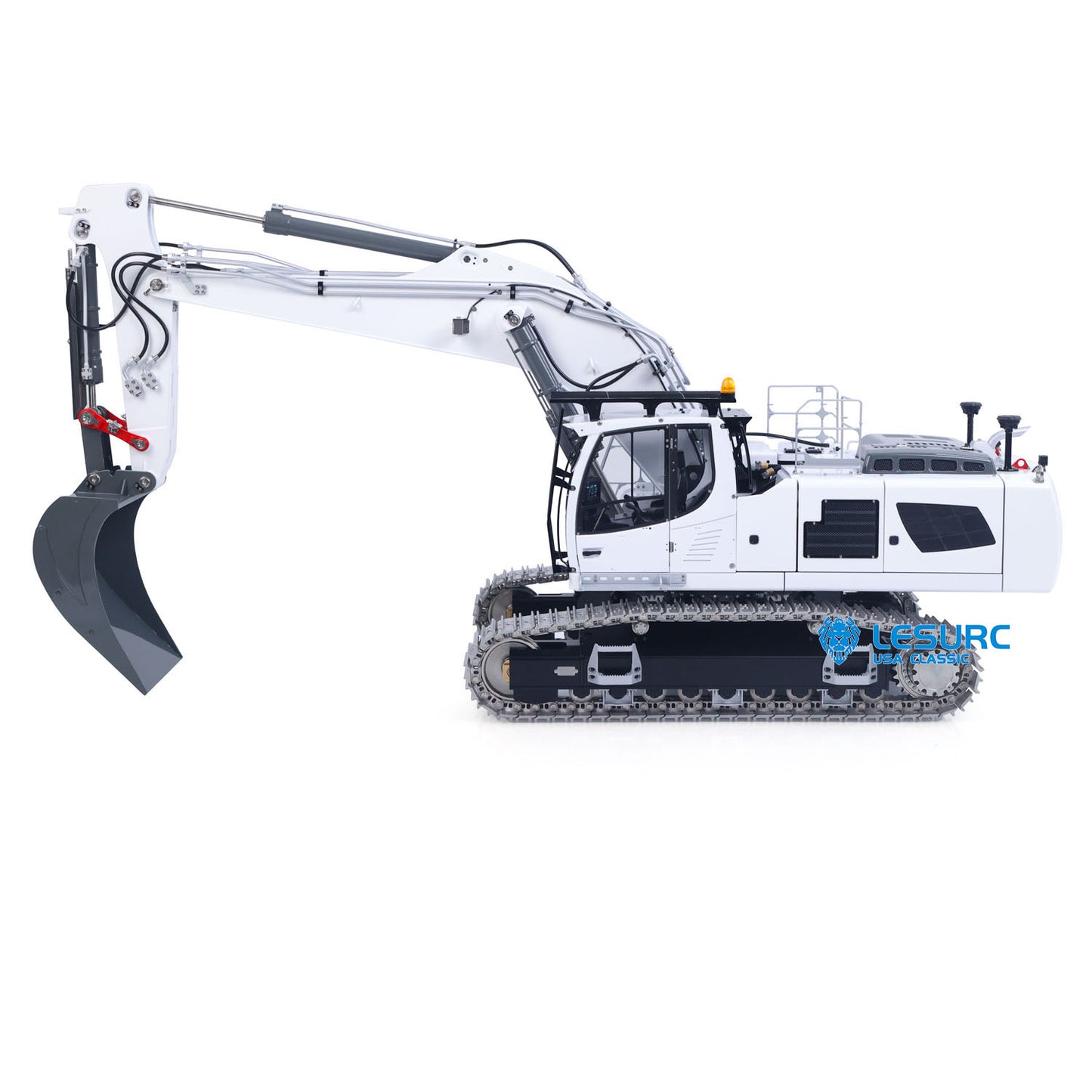 LIMITED-TIME SALE IN Stock Metal LESU 1/14 RC Hydraulic Excavator 2 Arms LR956 Remote Control Digger Model 4MPA Dual Pumps Light 3S Battery PL18EV LITE
