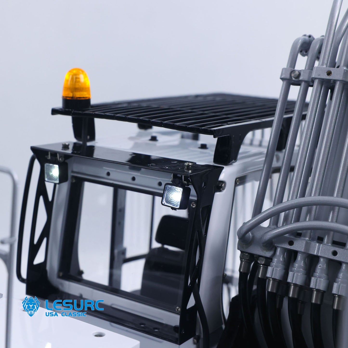 LIMITED-TIME SALE IN Stock Metal LESU 1/14 RC Hydraulic Excavator 2 Arms LR956 Remote Control Digger Model 4MPA Dual Pumps Light 3S Battery PL18EV LITE
