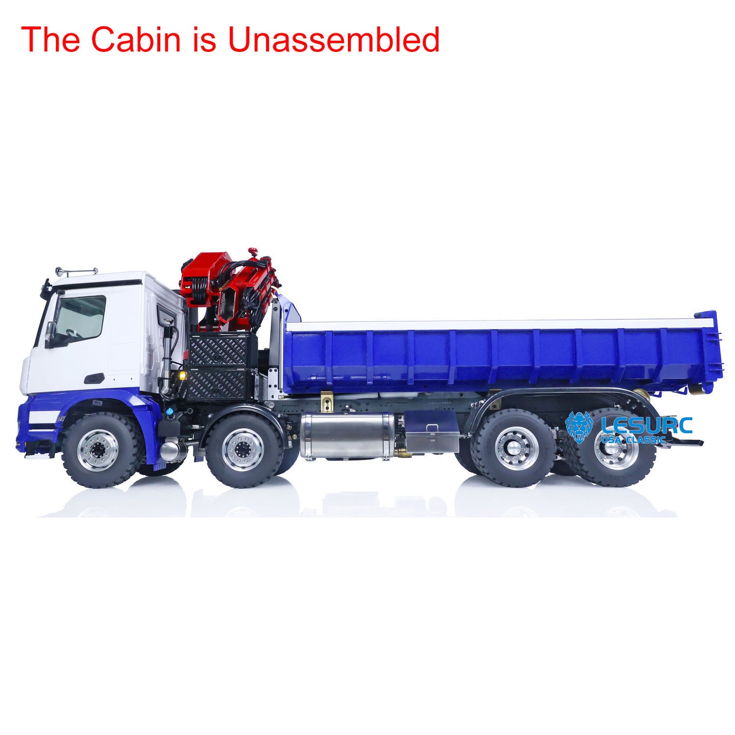 LESU Z0017 1/14 Metal Hydraulic 8x8 RC Dump Truck with Crane Brushless ESC 2 Transmission Differential Axles Sound Light System