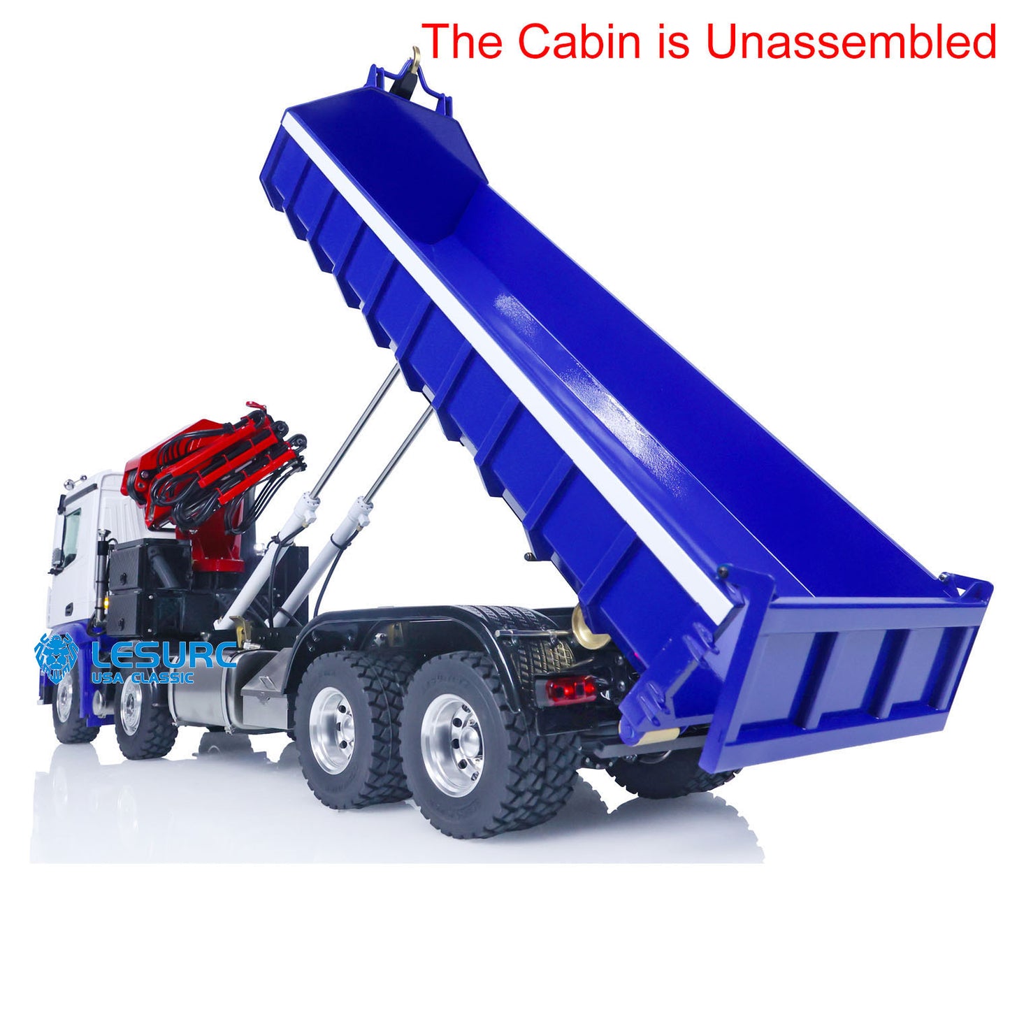 LESU Z0017 1/14 Metal Hydraulic 8x8 RC Dump Truck with Crane Brushless ESC 2 Transmission Differential Axles Sound Light System