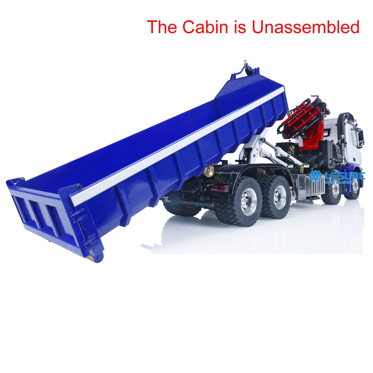 LESU Z0017 1/14 Metal Hydraulic 8x8 RC Dump Truck with Crane Brushless ESC 2 Transmission Differential Axles Sound Light System