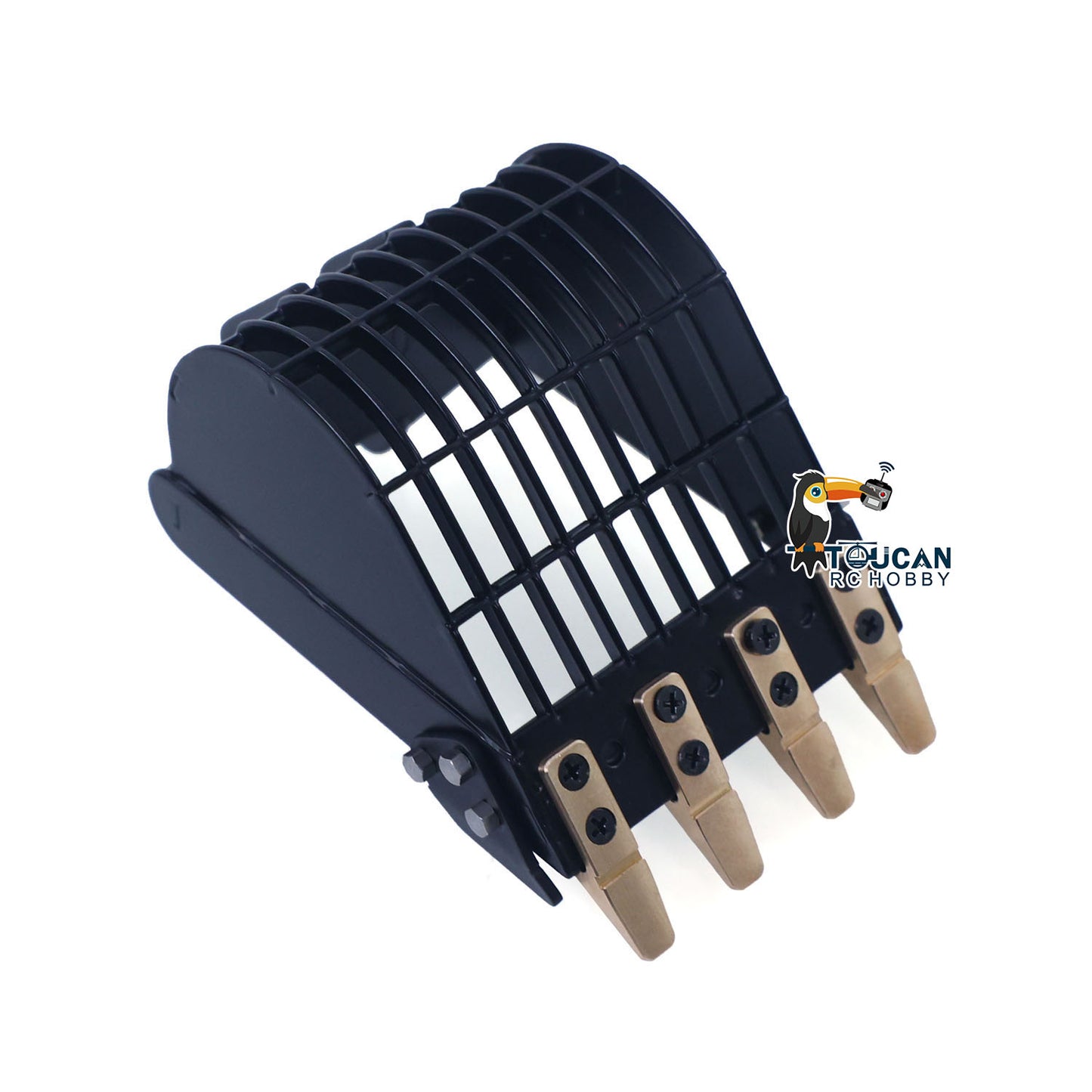 Metal Log Grapple Clamp Leveling Beam Grading Bucket Cultivator Rake Ripper Sieve Bucket for LESU Aoue PC30 B0003 1/14 RC Hydraulic Excavator Remote Control Mini Digger