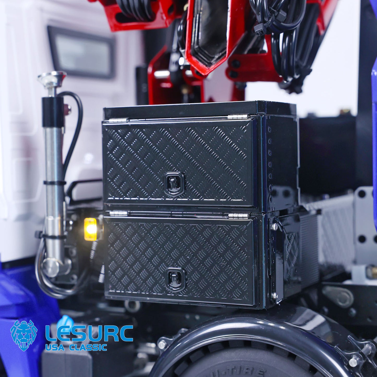 LESU Z0017 1/14 Metal Hydraulic 8x8 RC Dump Truck with Crane Brushless ESC 2 Transmission Differential Axles Sound Light System