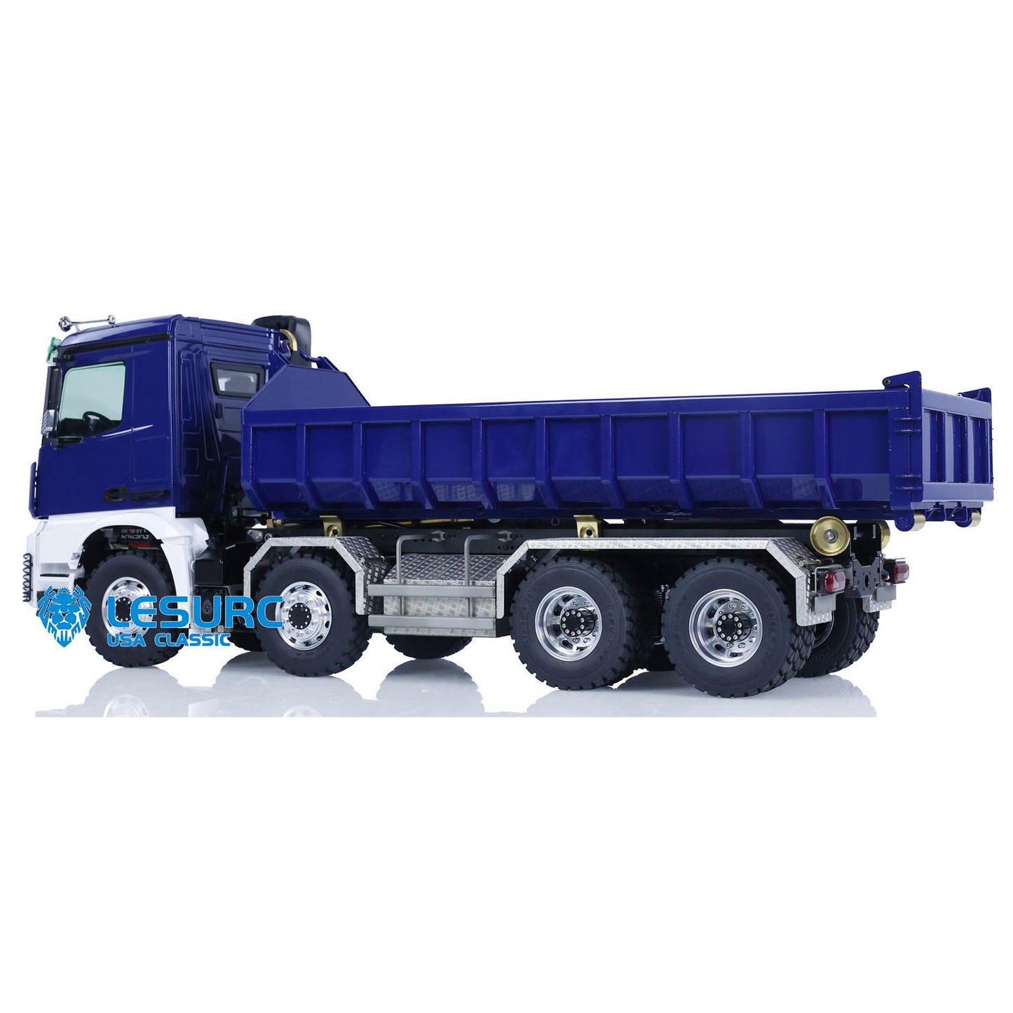 LESU K3363 Cabin 1/14 Stainless Steel 8x8 RC Hydraulic Dump Truck with 2Speed Transmission Sound Light System for Construction Vehicle Enthusiast