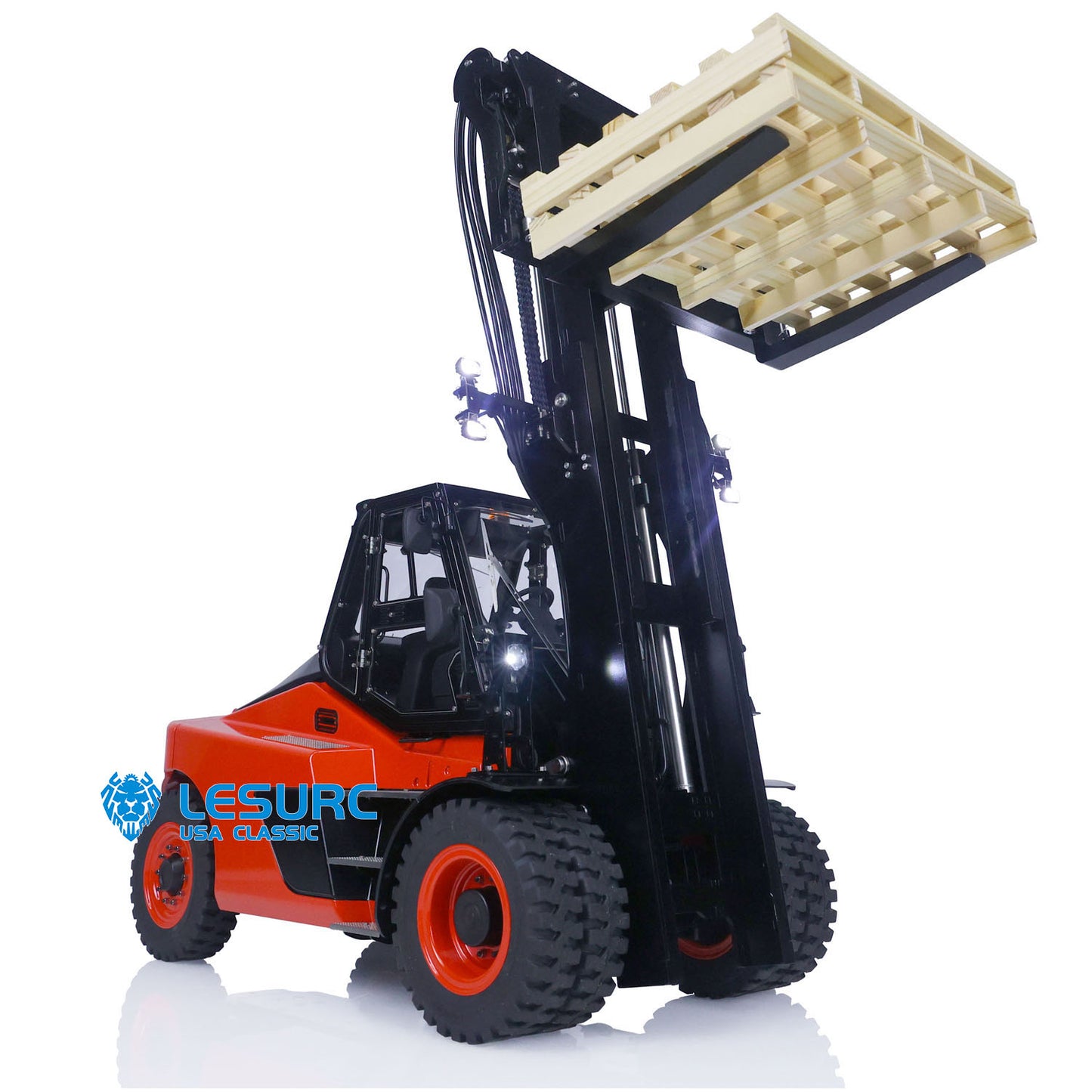 LESU AOUE LD160S 1/14 Metal Hydraulic RC Forklift FlySky ST8 Remote Controller and SR12 Receiver 6 Ways Reversing Valve Sound Light System