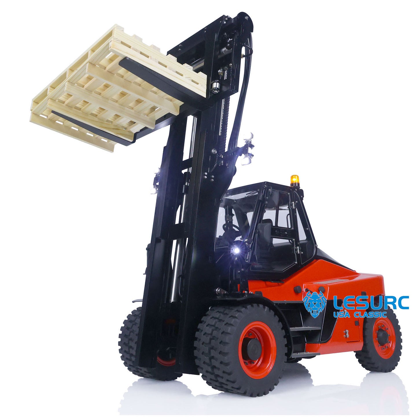 In Stock 1/14 LESU RC RTR Hydraulic Painting Forklift Remote Control Model Aoue-LD160S W/ Light Sound Motor ESC Battery Charger ST8 Radio