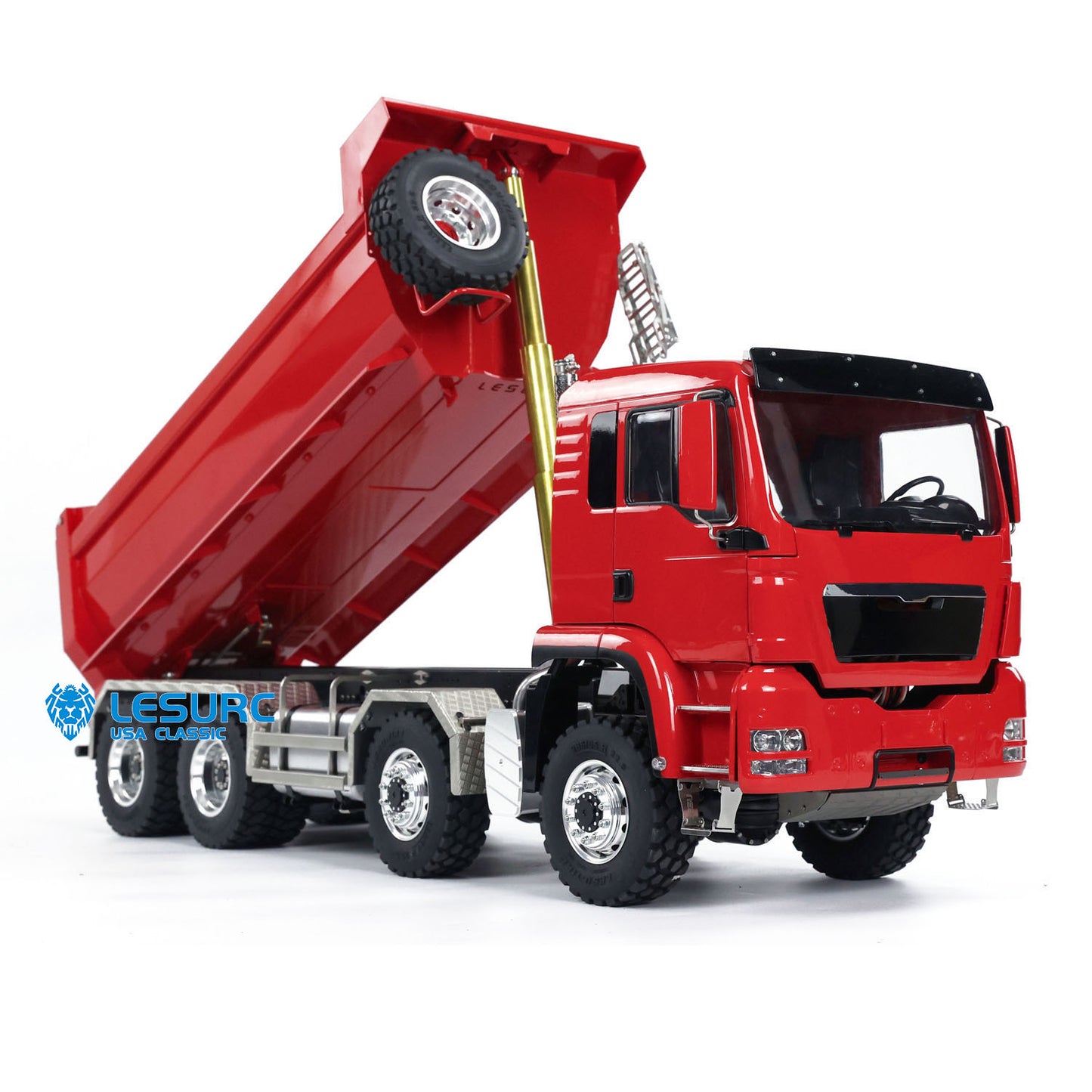 LESU 1/14 Hydraulic 8x8 RC Dumper Truck Tipper Car Painted Model I6S Remote Control 2-speed Transmission