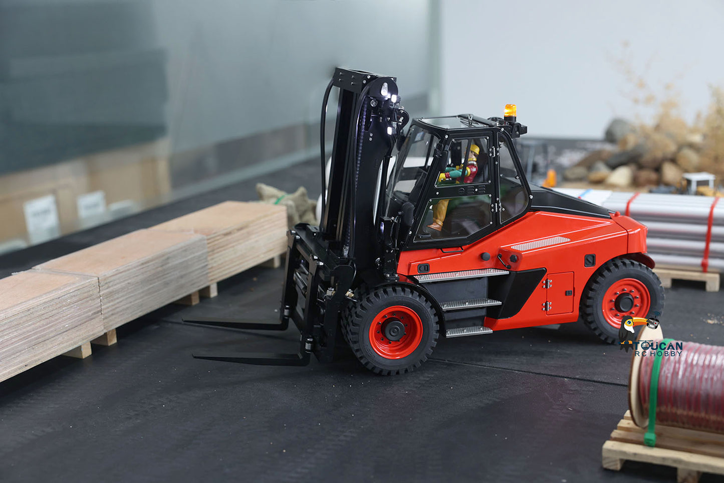 In Stock LESU 1/14 Painting RC Hydraulic Forklift PNP Aoue-LD160S Remote Control Model W/ Motor ESC Light Sound W/O Battery Radio Charger