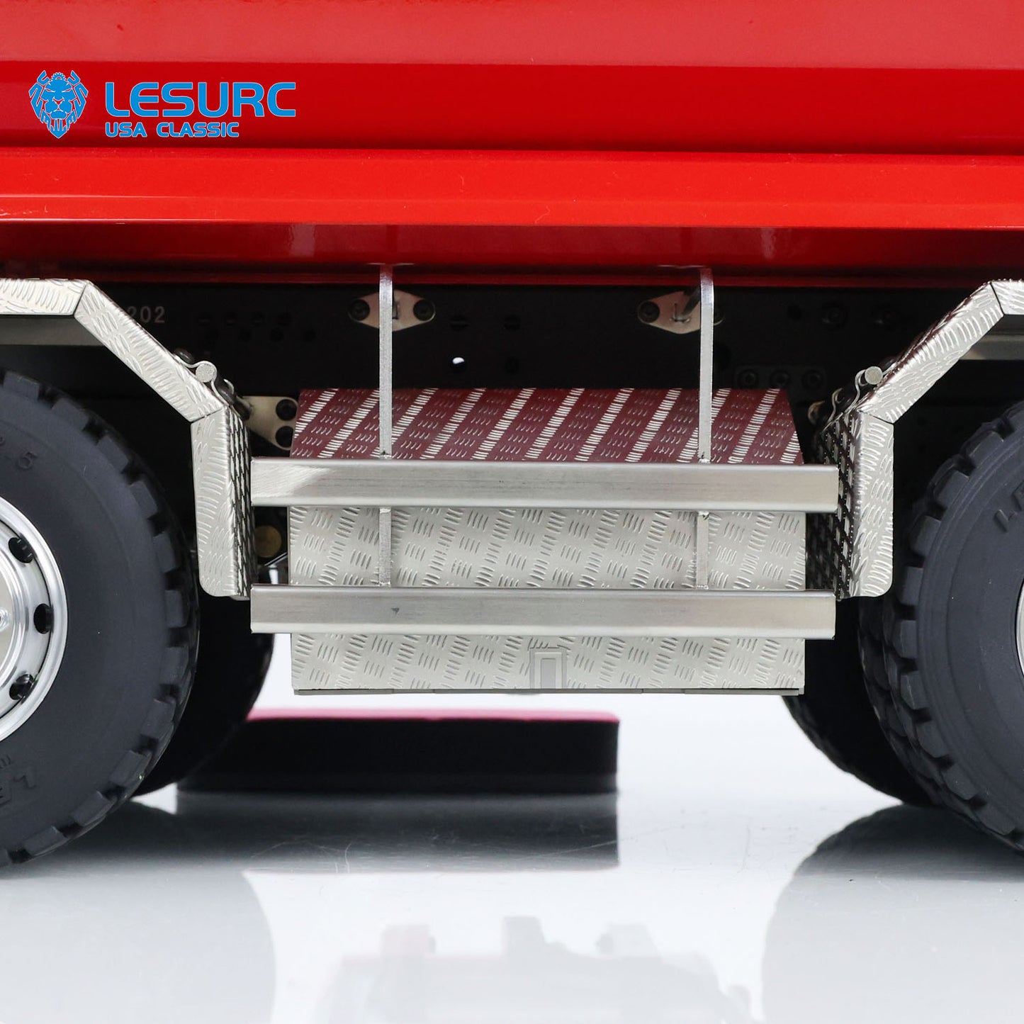 LESU 1/14 8x8 Metal Hydraulic RC Dump Truck Tipper 2 Speed Transmission Axles With Differential Lock FlySky I6S Remote Controller Sound Light System