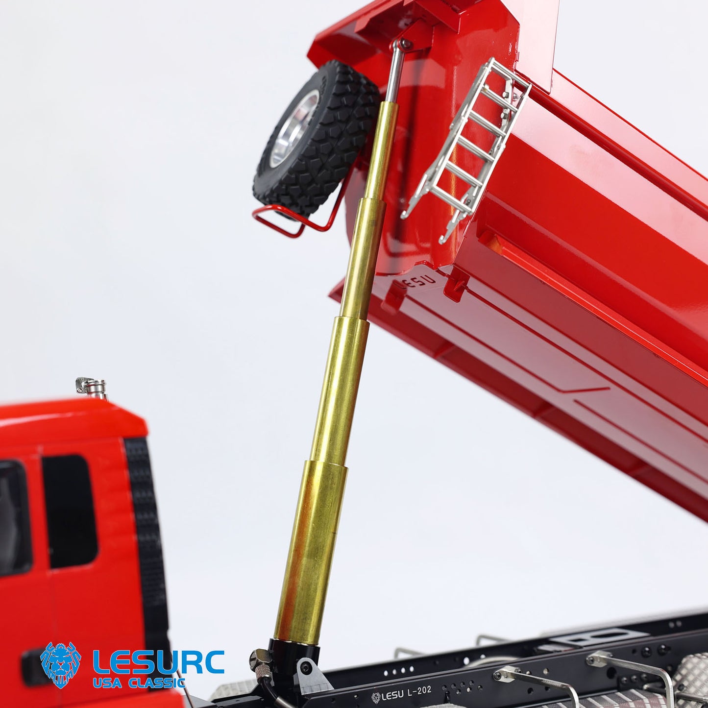 LESU 1/14 8x8 Metal Hydraulic RC Dump Truck Tipper 2 Speed Transmission Axles With Differential Lock FlySky I6S Remote Controller Sound Light System