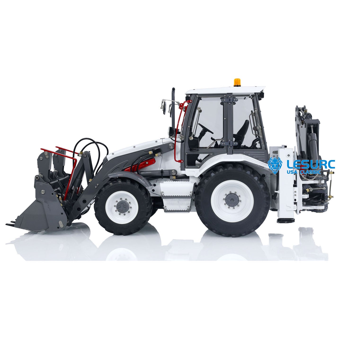 LESU 1/14 RC Hydraulic Equipment Remote Controlled Backhoe Loader AOUE BL71 2 in 1 Excavator Model PL18EVLite Painted Assembled