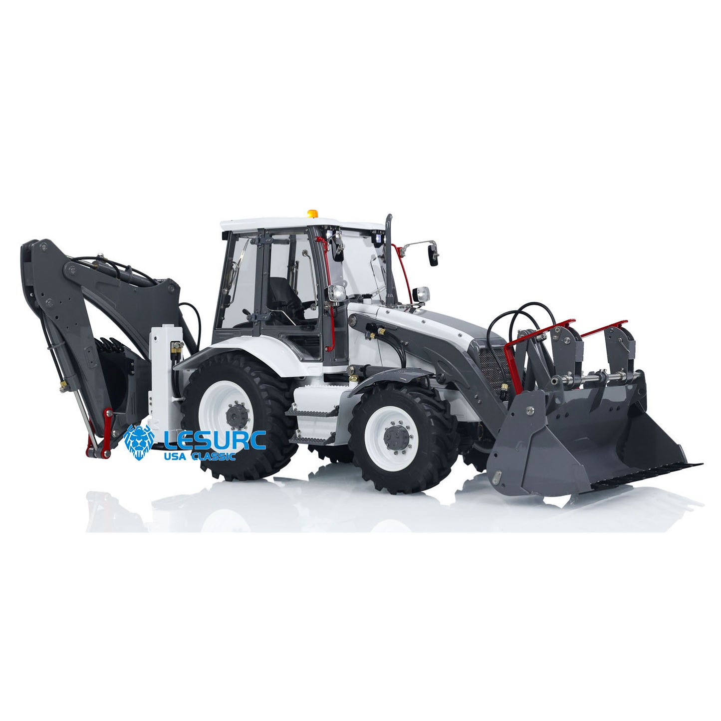 LESU 1/14 RC Hydraulic Equipment Remote Controlled Backhoe Loader AOUE BL71 2 in 1 Excavator Model PL18EVLite Painted Assembled