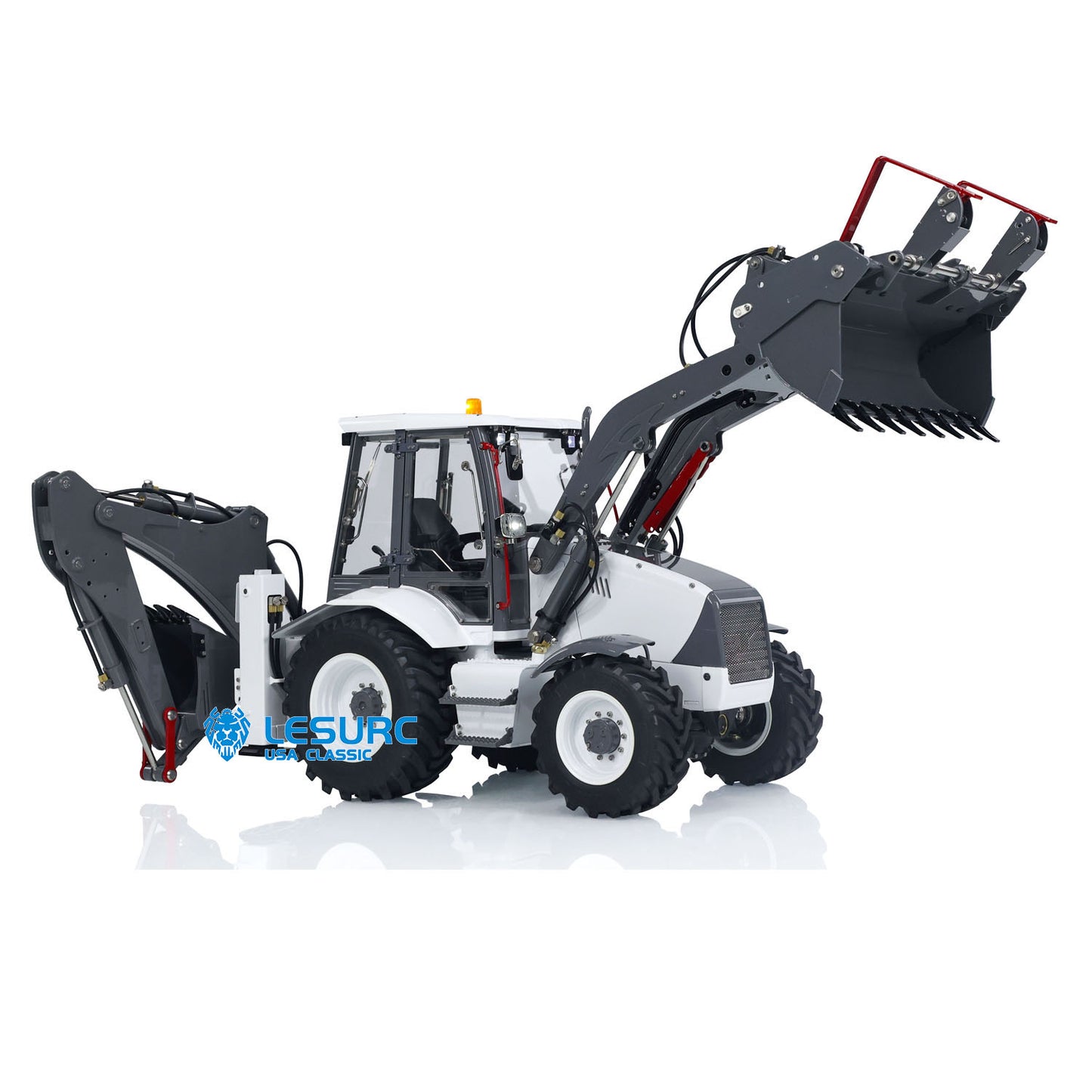 LESU 1/14 RC Hydraulic Equipment Remote Controlled Backhoe Loader AOUE BL71 2 in 1 Excavator Model PL18EVLite Painted Assembled