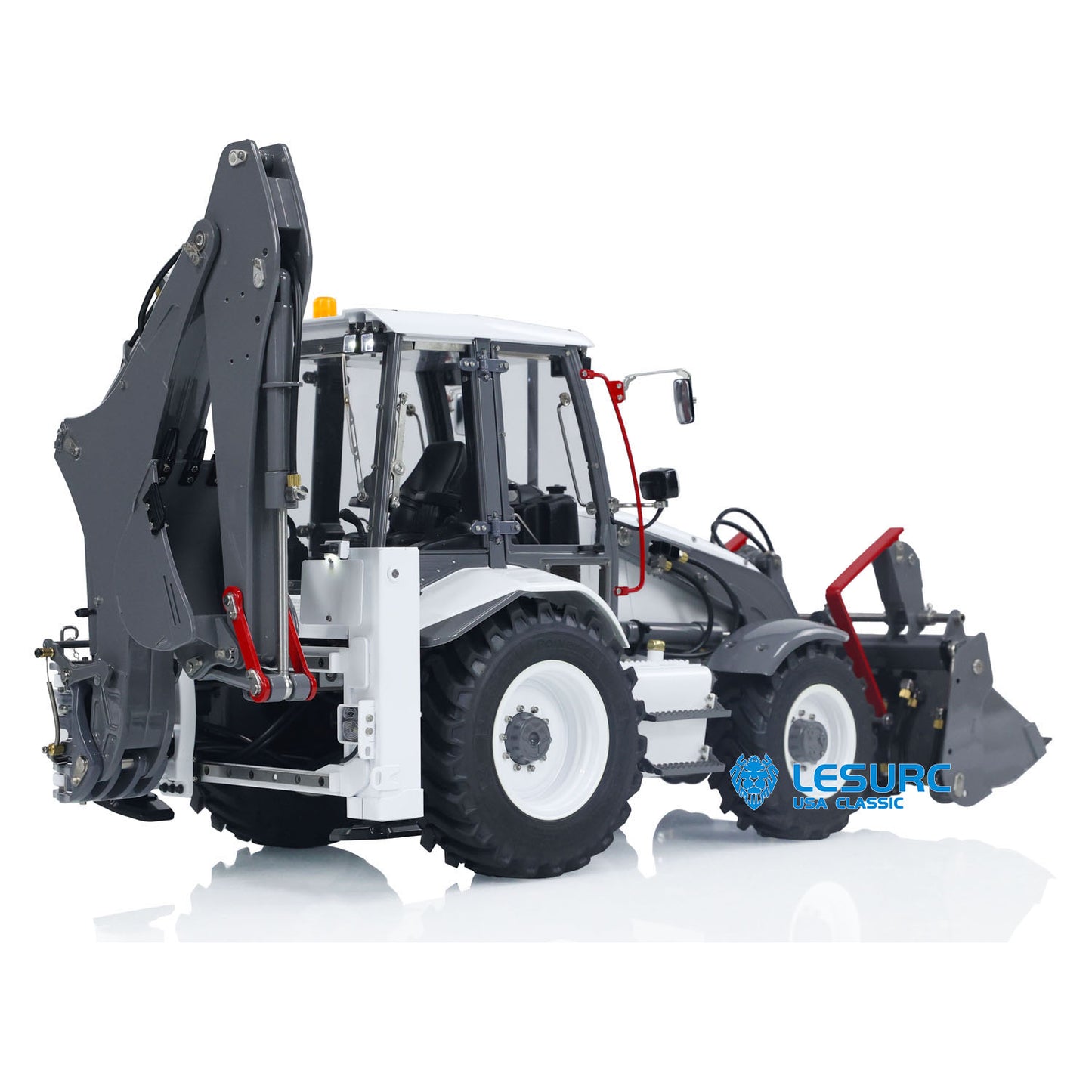 LESU 1/14 RC Hydraulic Equipment Remote Controlled Backhoe Loader AOUE BL71 2 in 1 Excavator Model PL18EVLite Painted Assembled