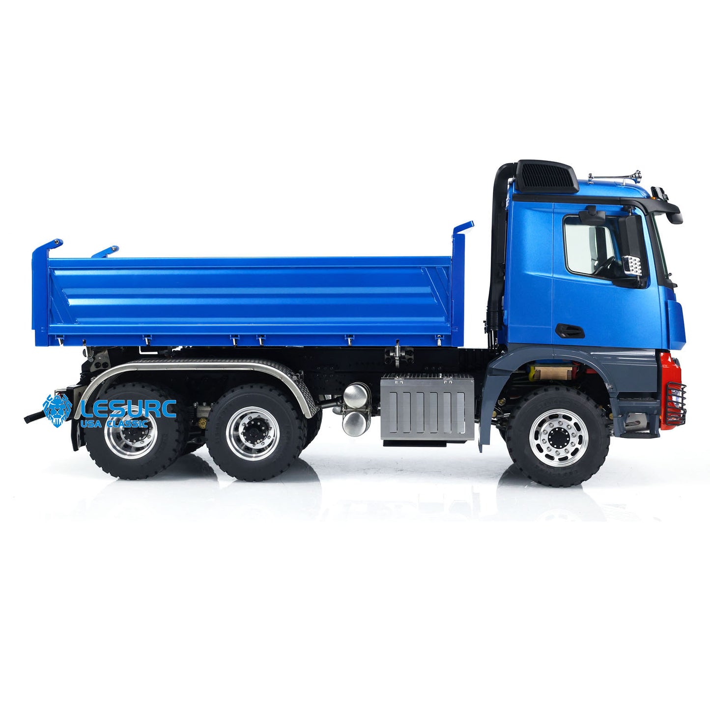 1:14 LESU 3-Axles RC Hydraulic Dumper Truck 6x6 Metal Radio Control 3-way Tipper Cars Simulation Vehicle Model 3Speed Differential Lock