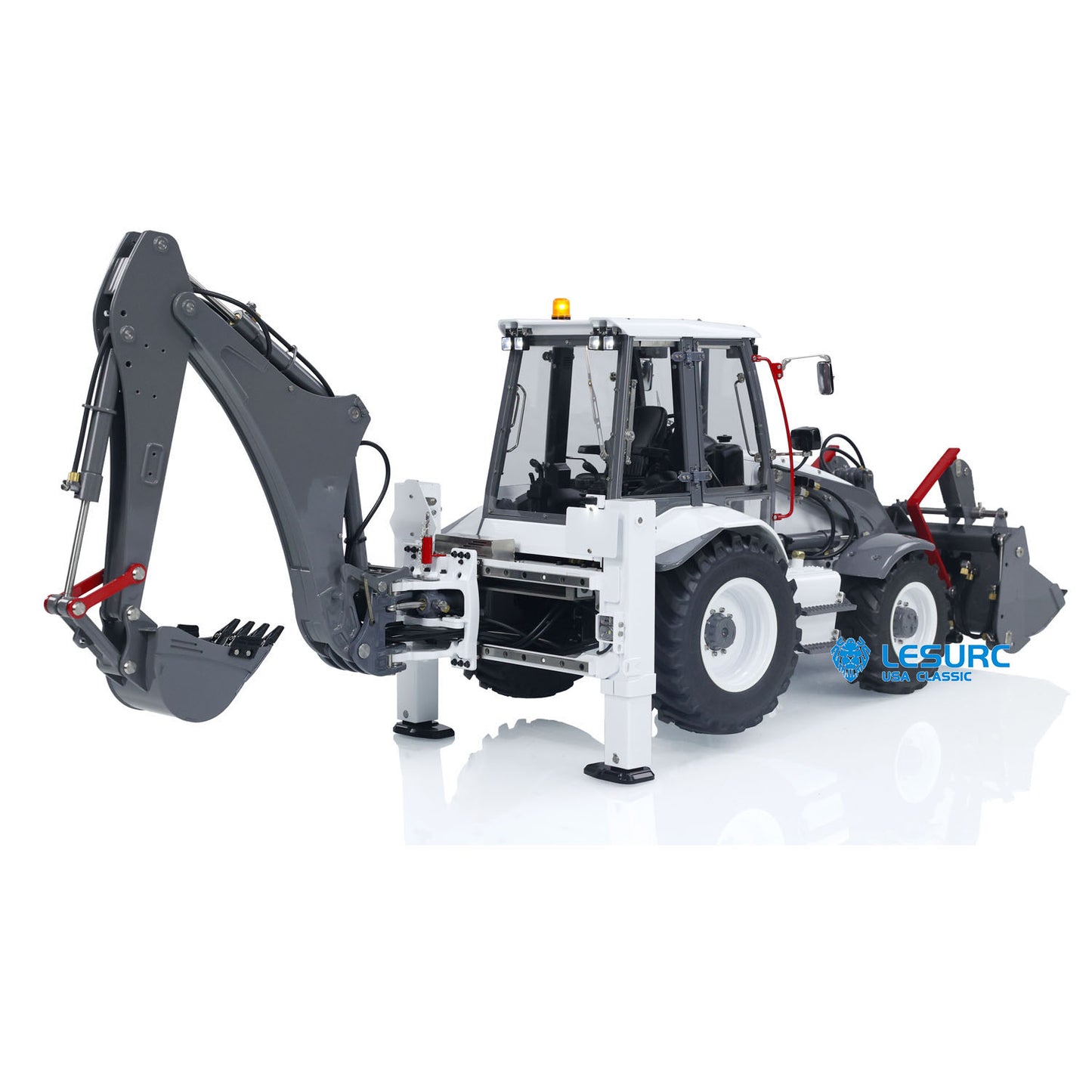 LESU 1/14 RC Hydraulic Equipment Remote Controlled Backhoe Loader AOUE BL71 2 in 1 Excavator Model PL18EVLite Painted Assembled