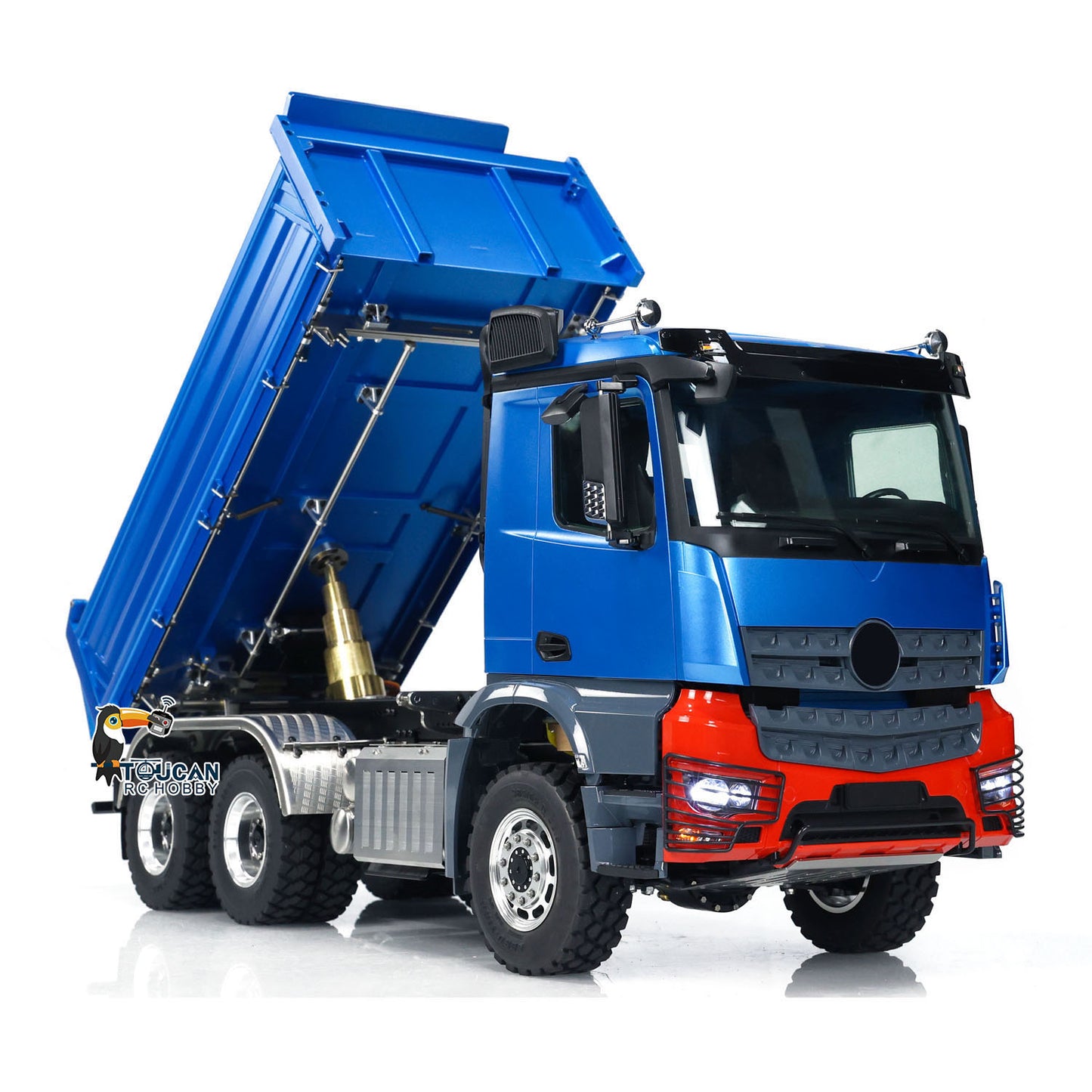LESU 1/14 Metal 6x6 RC Hydraulic 3 ways Dumper Trucks Engineering  Vehicle Model With I6S Radio System K3363 Low Roof Shell