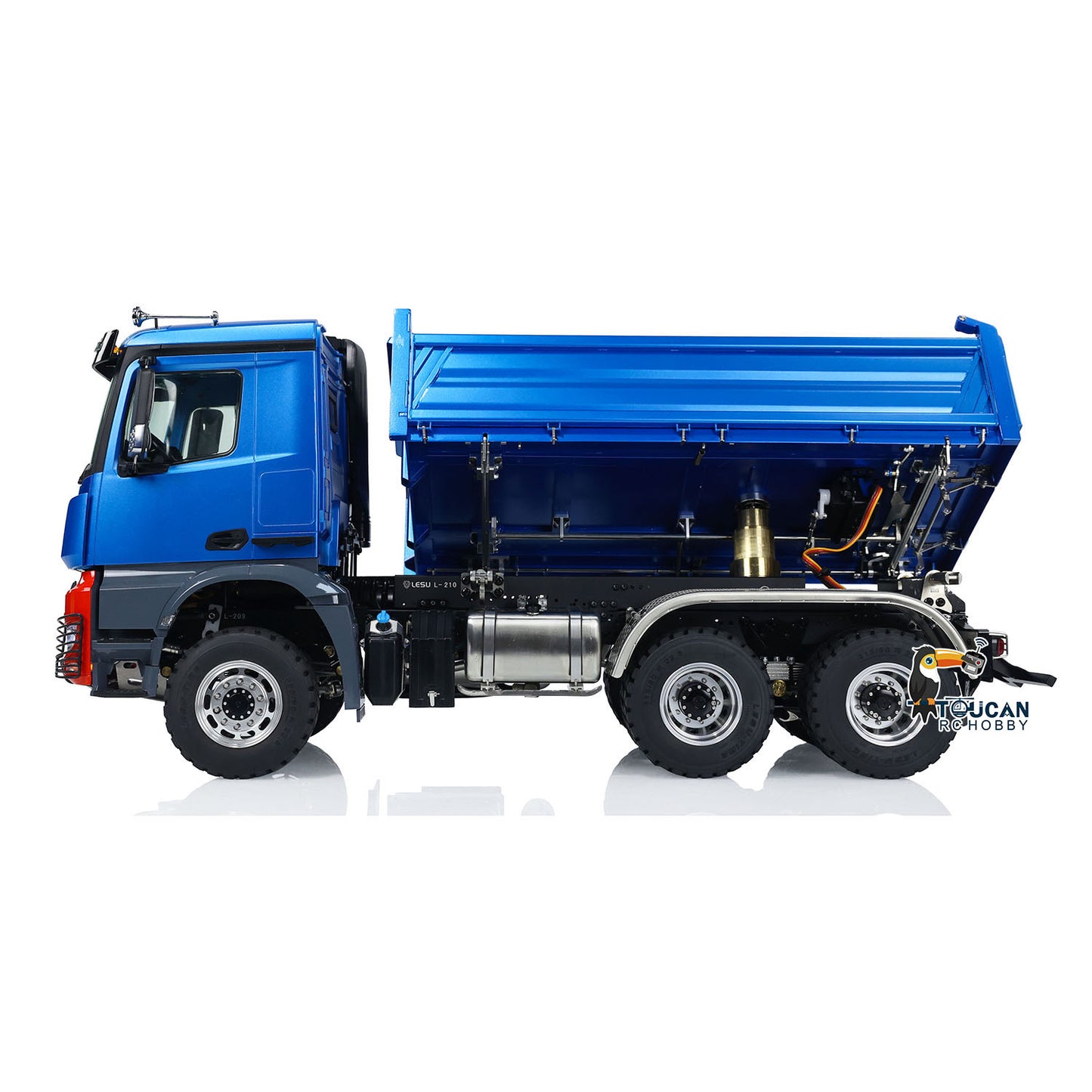 LESU 1/14 Metal 6x6 RC Hydraulic 3 ways Dumper Trucks Engineering  Vehicle Model With I6S Radio System K3363 Low Roof Shell