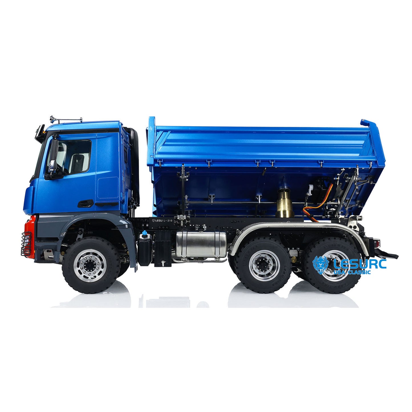 LESU K3363 Cabin 1/14 Metal 6x6 RC Hydraulic Dump Truck Model FlySky I6S Radio Controller 3 Speed Transmission Differential Lock for Club Events