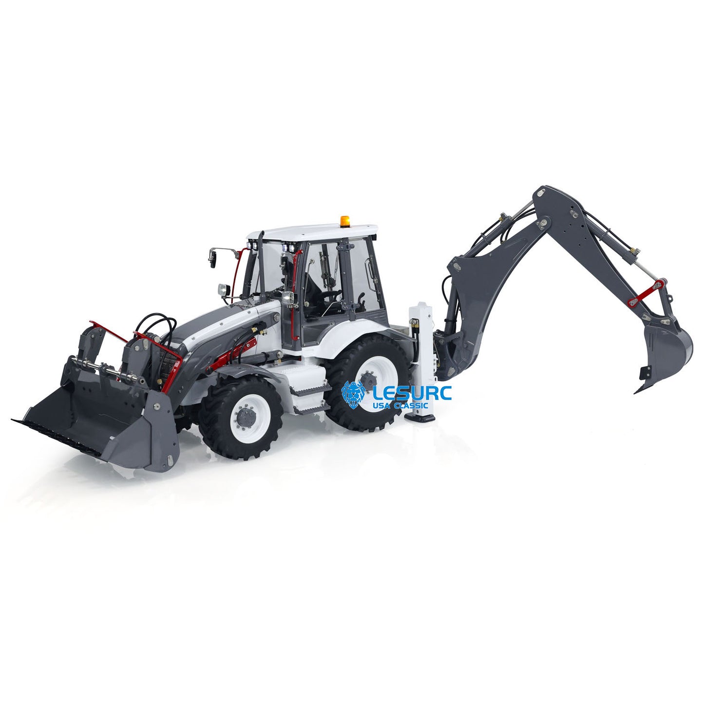 LESU 1/14 RC Hydraulic Equipment Remote Controlled Backhoe Loader AOUE BL71 2 in 1 Excavator Model PL18EVLite Painted Assembled