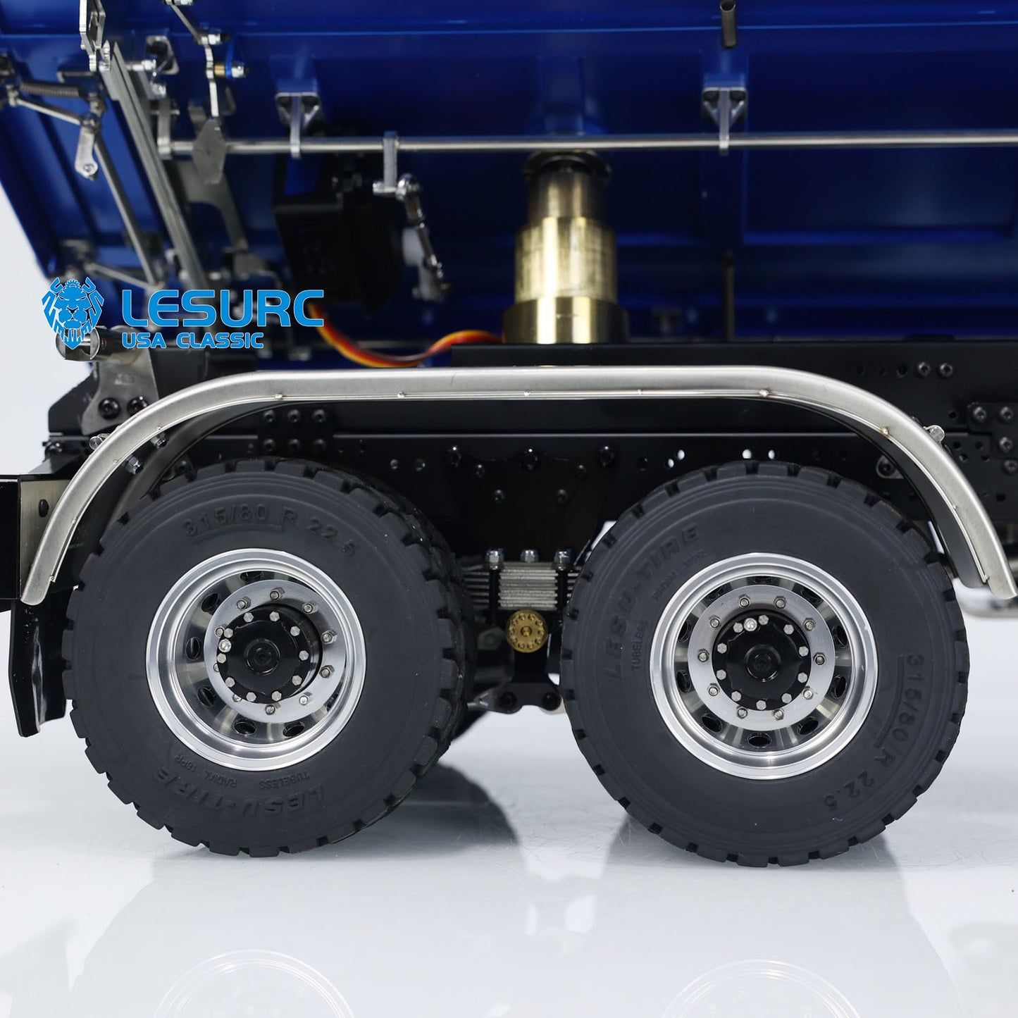 1:14 LESU 3-Axles RC Hydraulic Dumper Truck 6x6 Metal Radio Control 3-way Tipper Cars Simulation Vehicle Model 3Speed Differential Lock