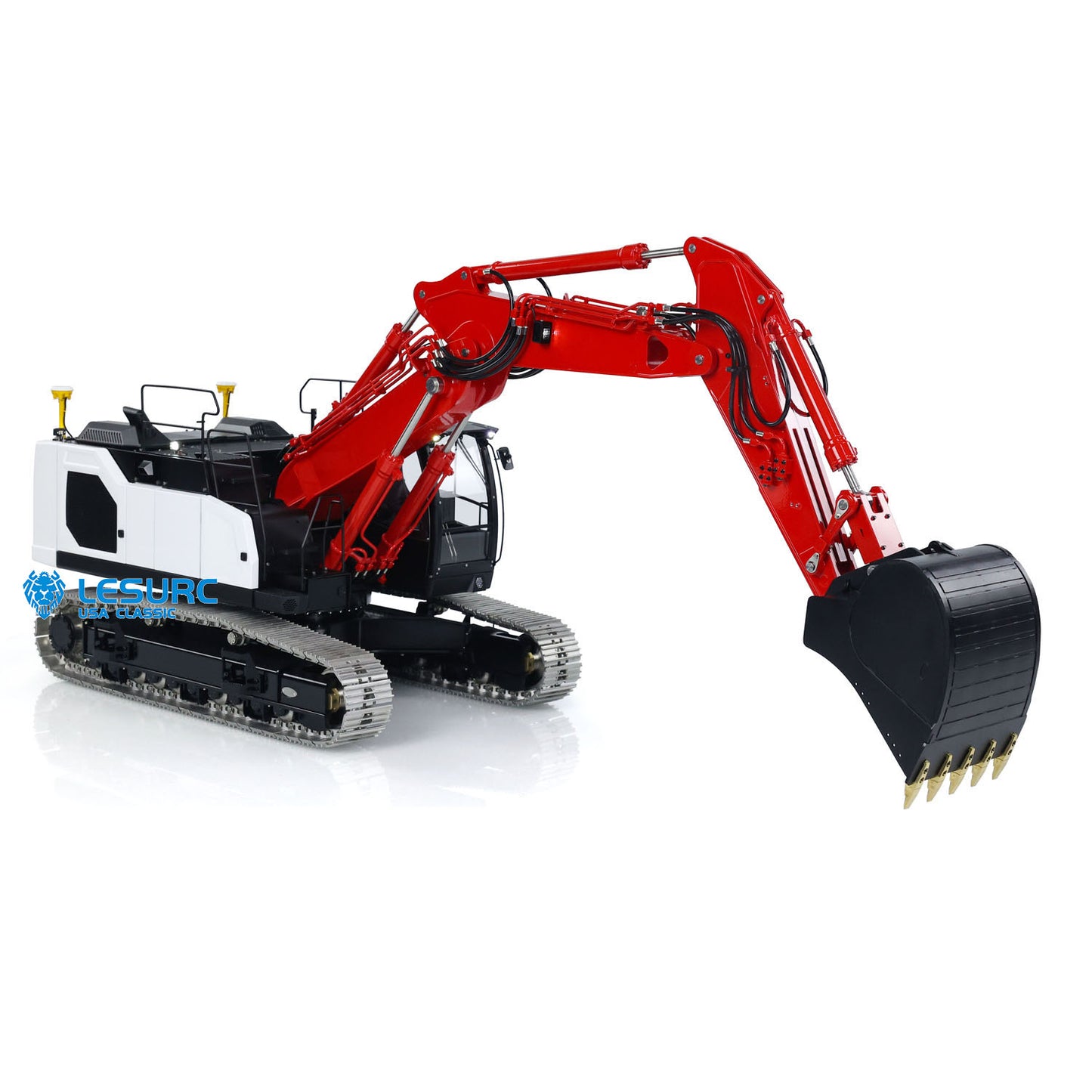 3-Section Arm LESU Metal 1/14 Hydraulic RC Excavator LR945 Radio Control Diggers Simulation Engineering Vehicle Model Light Servo