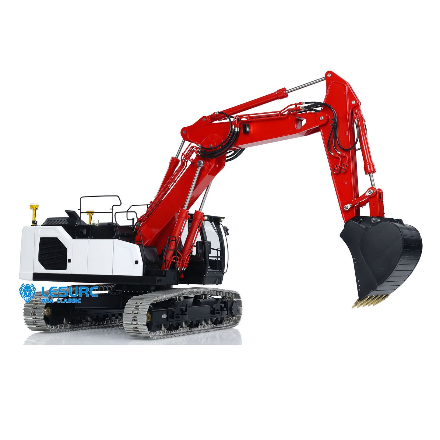 3-Section Arm LESU Metal 1/14 Hydraulic RC Excavator LR945 Radio Control Diggers Simulation Engineering Vehicle Model Light Servo