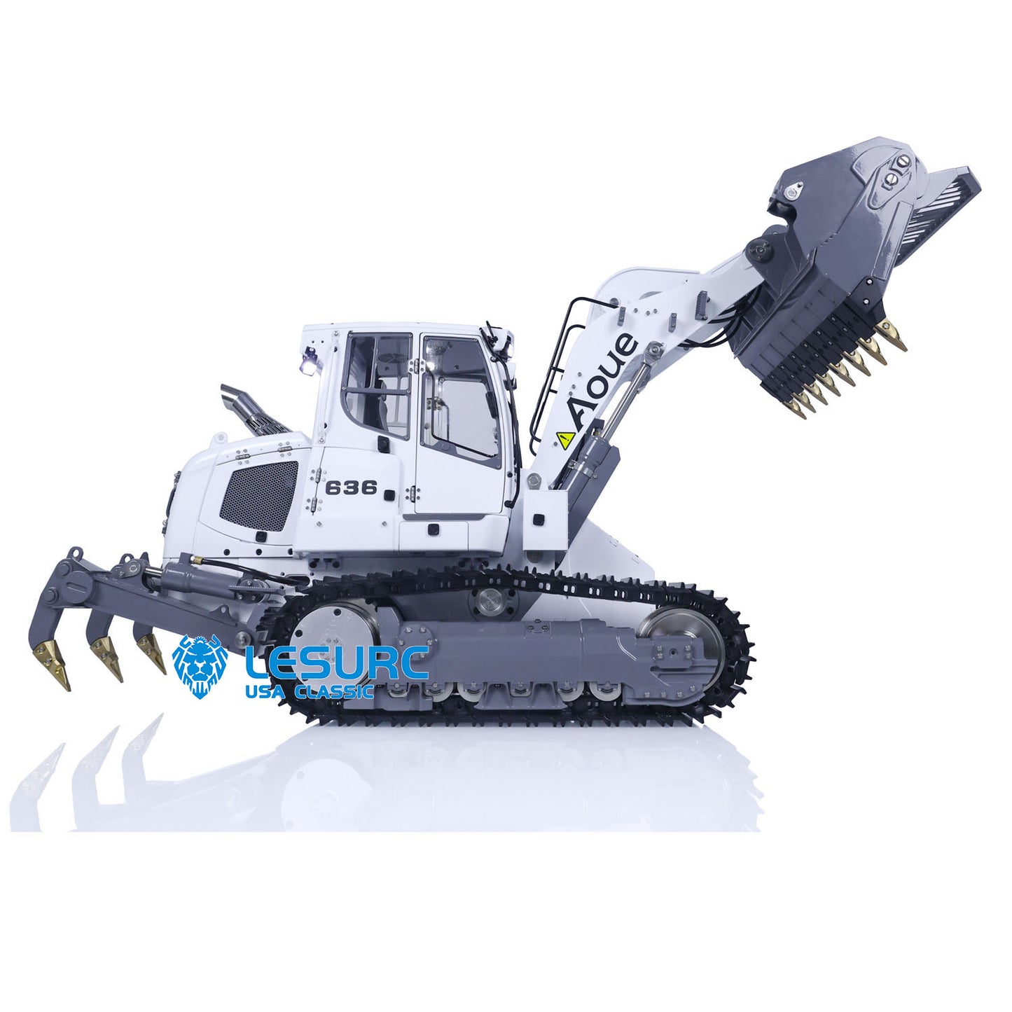 LESU LR636 1/14 Metal Hydraulic RC Loader B0014 with 4CH Reversing Valve Rear Lifting Hook Decal for Engineering Vehicle Enthusiast