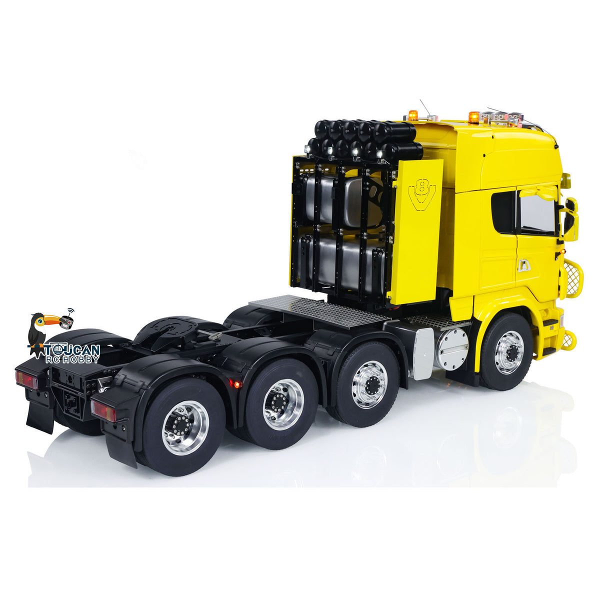 1/14 LESU 8X8 Metal Chassis RC Tractor Truck Radio Controlled Car Simulation Hobby Model Light Sound Equipment Rack