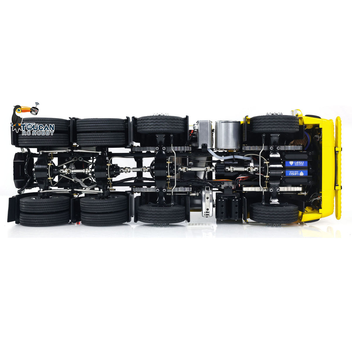 1/14 LESU 8X8 Metal Chassis RC Tractor Truck Radio Controlled Car Simulation Hobby Model Light Sound Equipment Rack