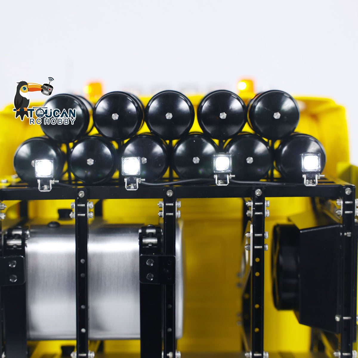 1/14 LESU 8X8 Metal Chassis RC Tractor Truck Radio Controlled Car Simulation Hobby Model Light Sound Equipment Rack