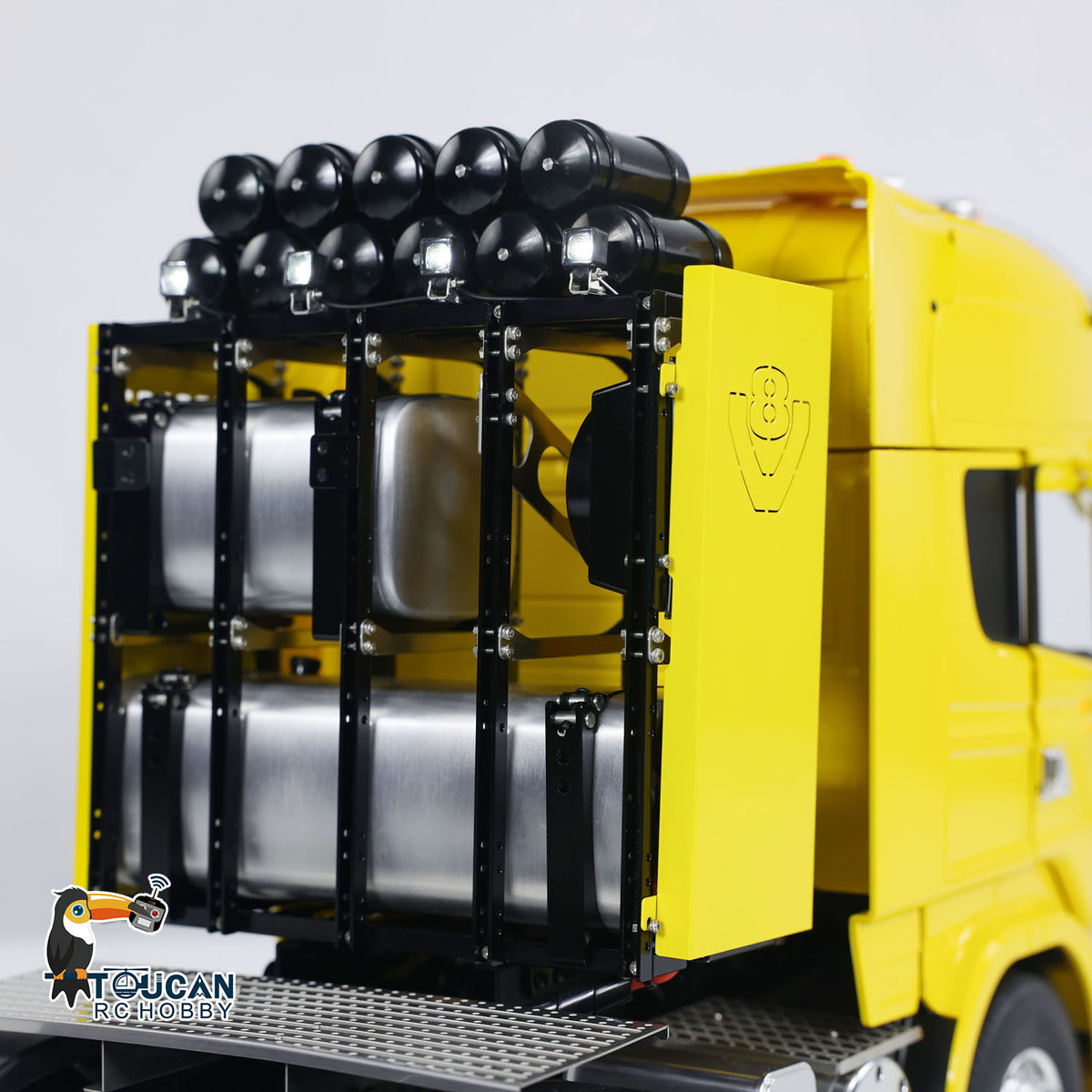 1/14 LESU 8X8 Metal Chassis RC Tractor Truck Radio Controlled Car Simulation Hobby Model Light Sound Equipment Rack