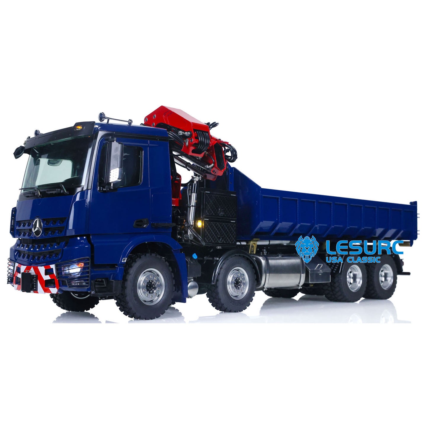 1/14 LESU RC 8x8 RTR Metal Hydraulic Crane Dumper Tipper Truck Electric Dump Car W/ Light Sound ESC Motor PL18EV Radio Battery