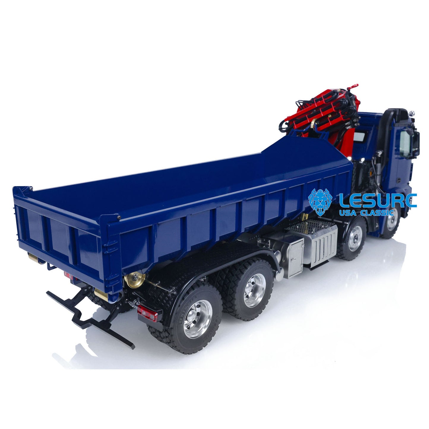 1/14 LESU RC 8x8 RTR Metal Hydraulic Crane Dumper Tipper Truck Electric Dump Car W/ Light Sound ESC Motor PL18EV Radio Battery