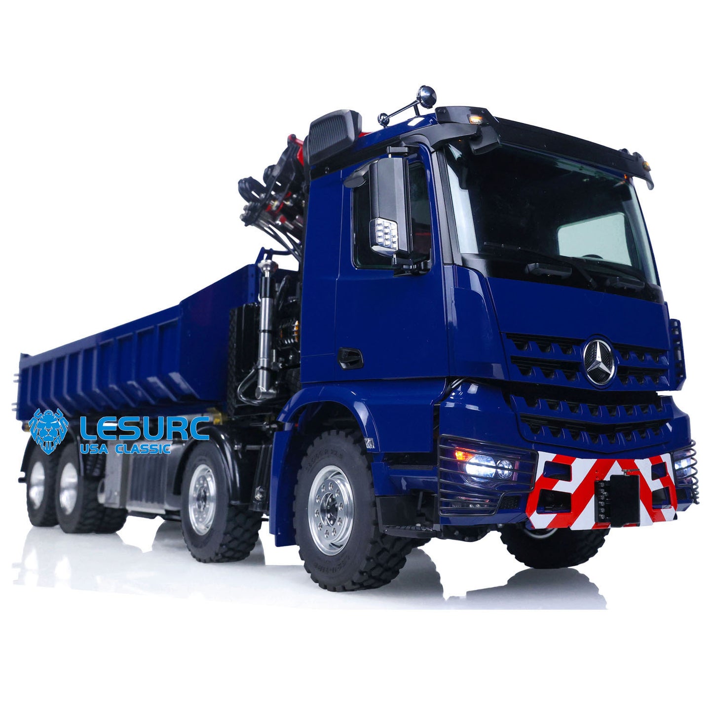 1/14 LESU RC 8x8 RTR Metal Hydraulic Crane Dumper Tipper Truck Electric Dump Car W/ Light Sound ESC Motor PL18EV Radio Battery