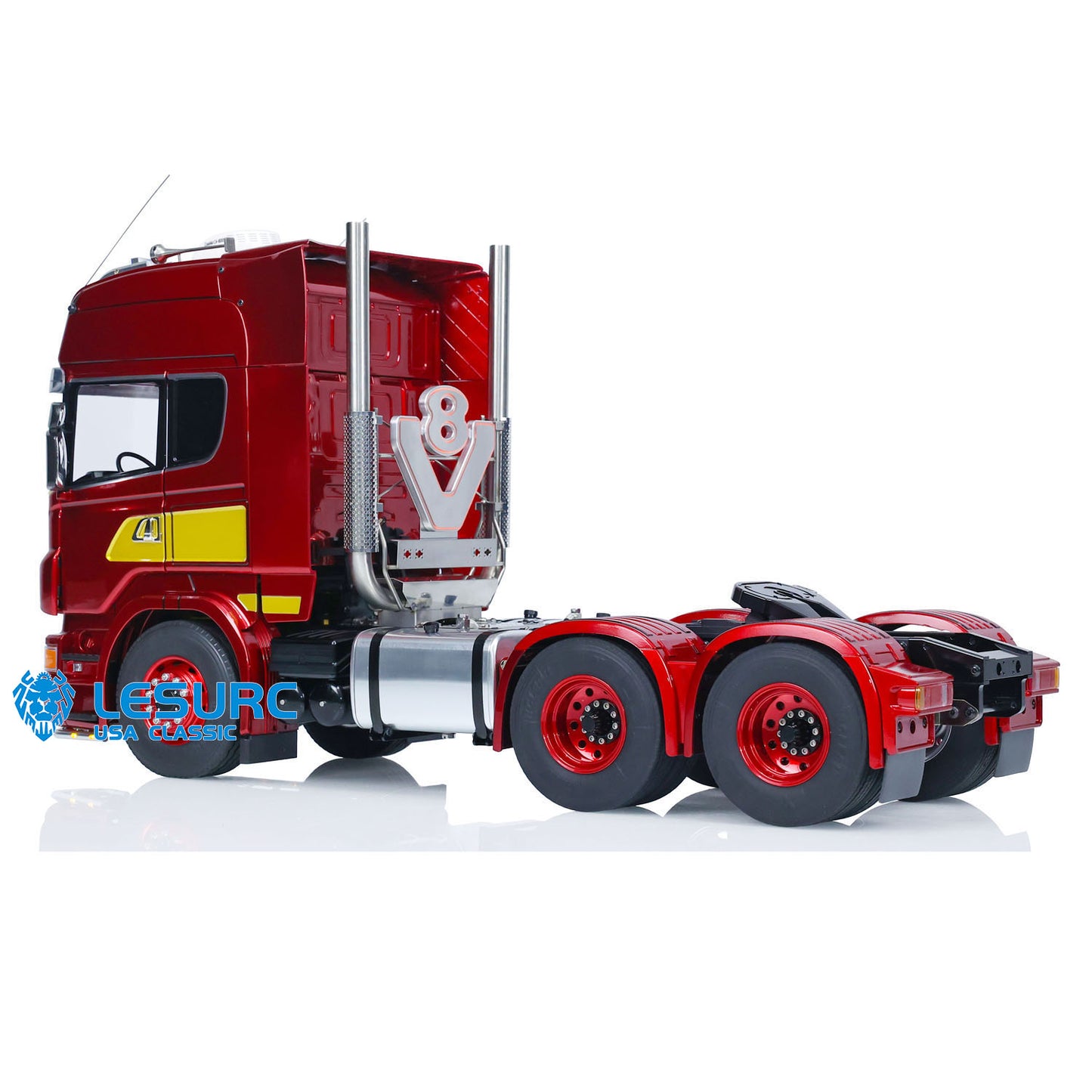 LESU 1/14 6x6 RC Tractor Truck Remote Controlled Trailer Toy Car 2-speed Gearbox Metal Chassis Hobby Model Servo ESC