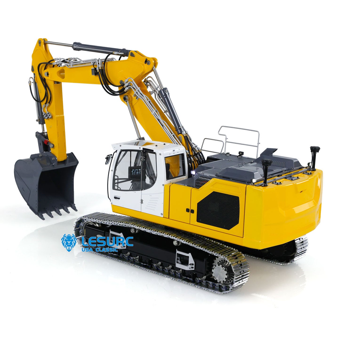 LESU Aoue-LR945 1/14 Metal RC Hydraulic Excavator B0017 RTR Digger with FlySky PL18EV Lite 7CH Valve Light System for Engineering Vehicle Enthusiast