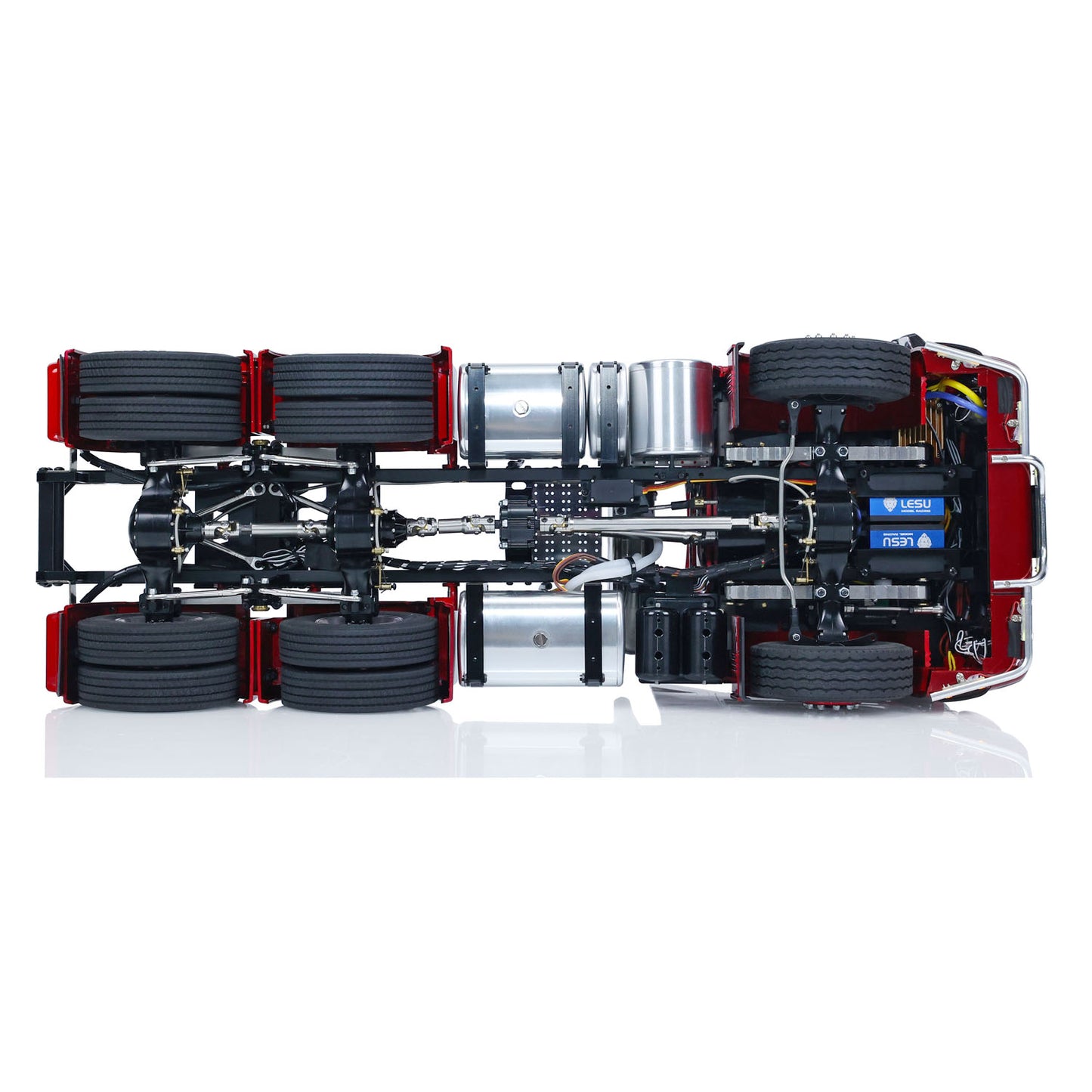 LESU 1/14 6x6 RC Tractor Truck Remote Controlled Trailer Toy Car 2-speed Gearbox Metal Chassis Hobby Model Servo ESC