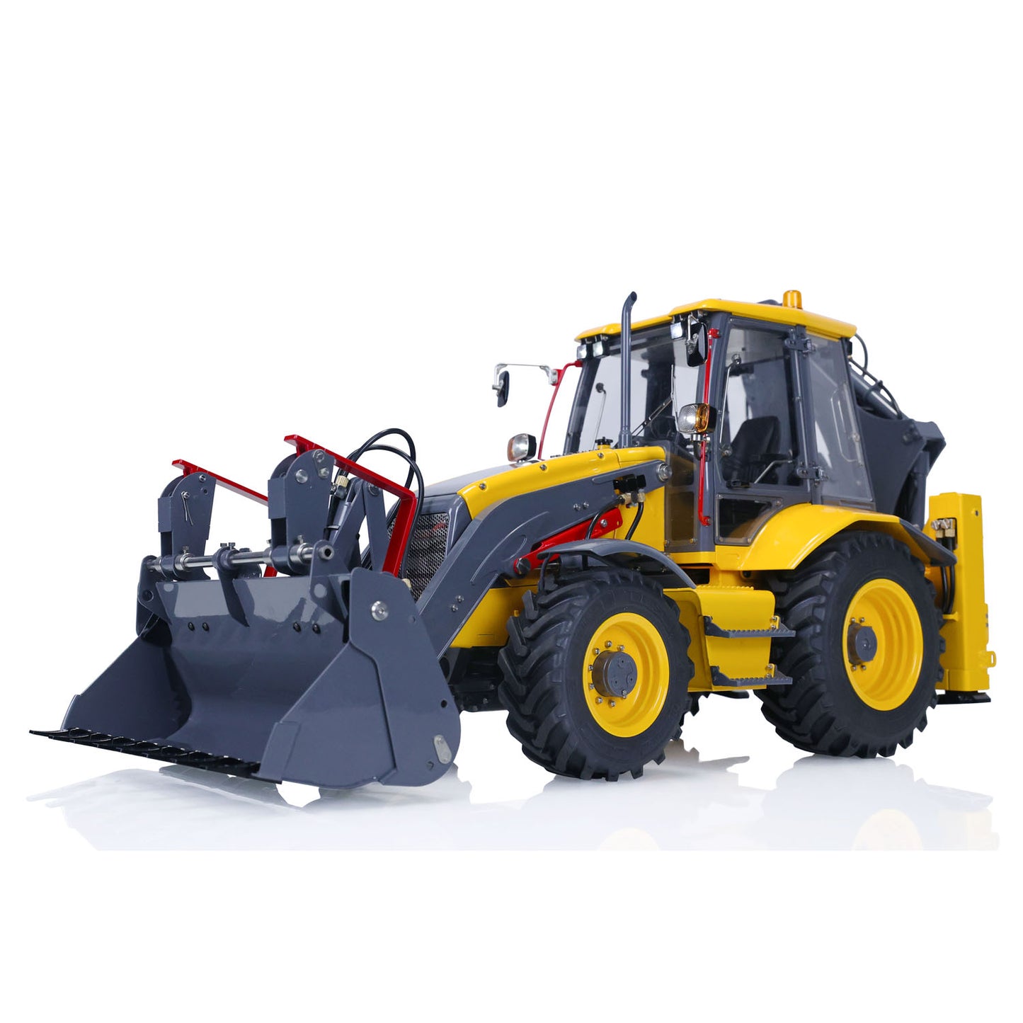 LESU 1/14 RC Backhoe Loader Metal Hydraulic AOUE BL71 2 in 1 Electric Excavator Assembled W/ Motor Servo ESC Light Sound Battery