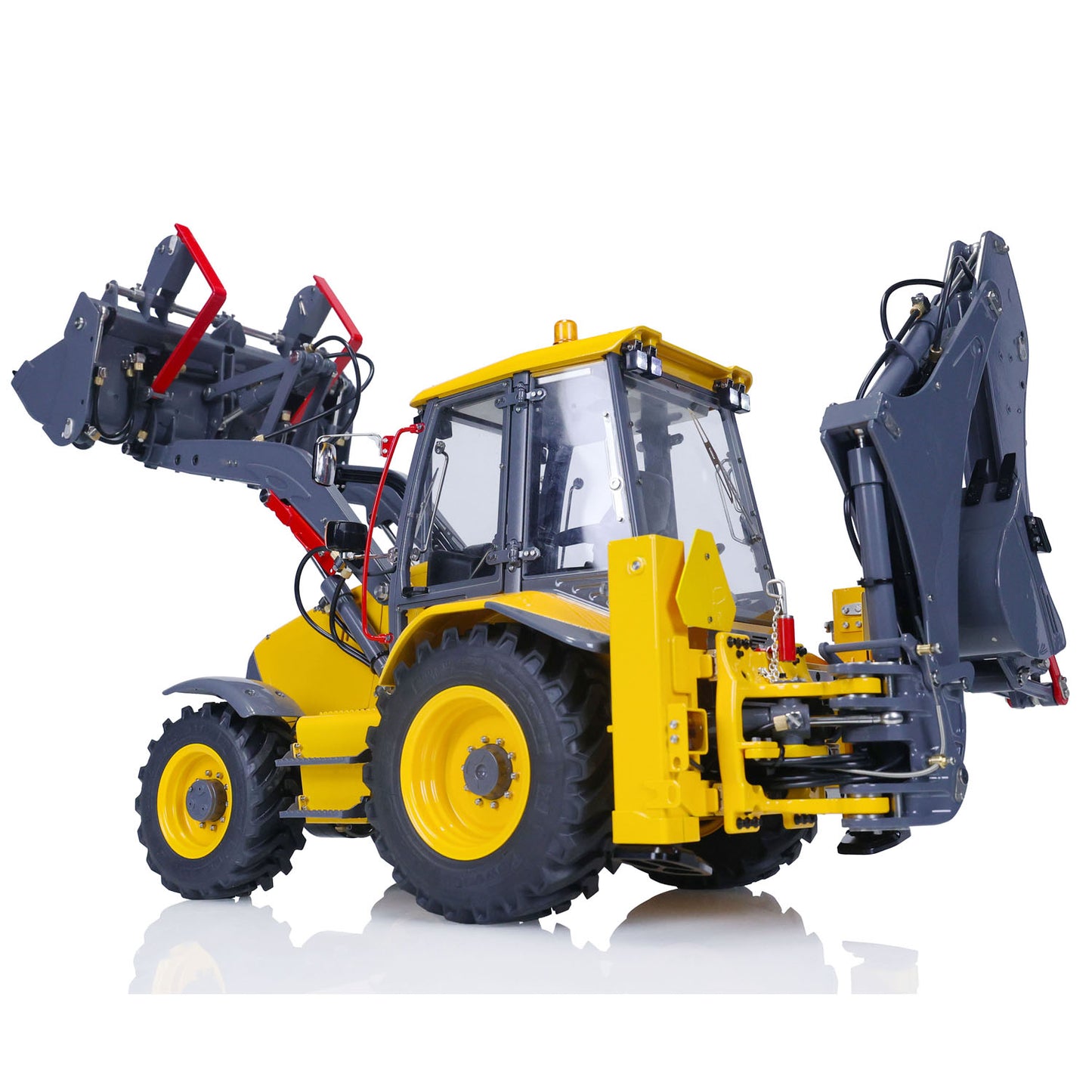 LESU 1/14 RC Backhoe Loader Metal Hydraulic AOUE BL71 2 in 1 Electric Excavator PL18EVLite Radio System Hydraulic Support Leg Rotating Light Sound