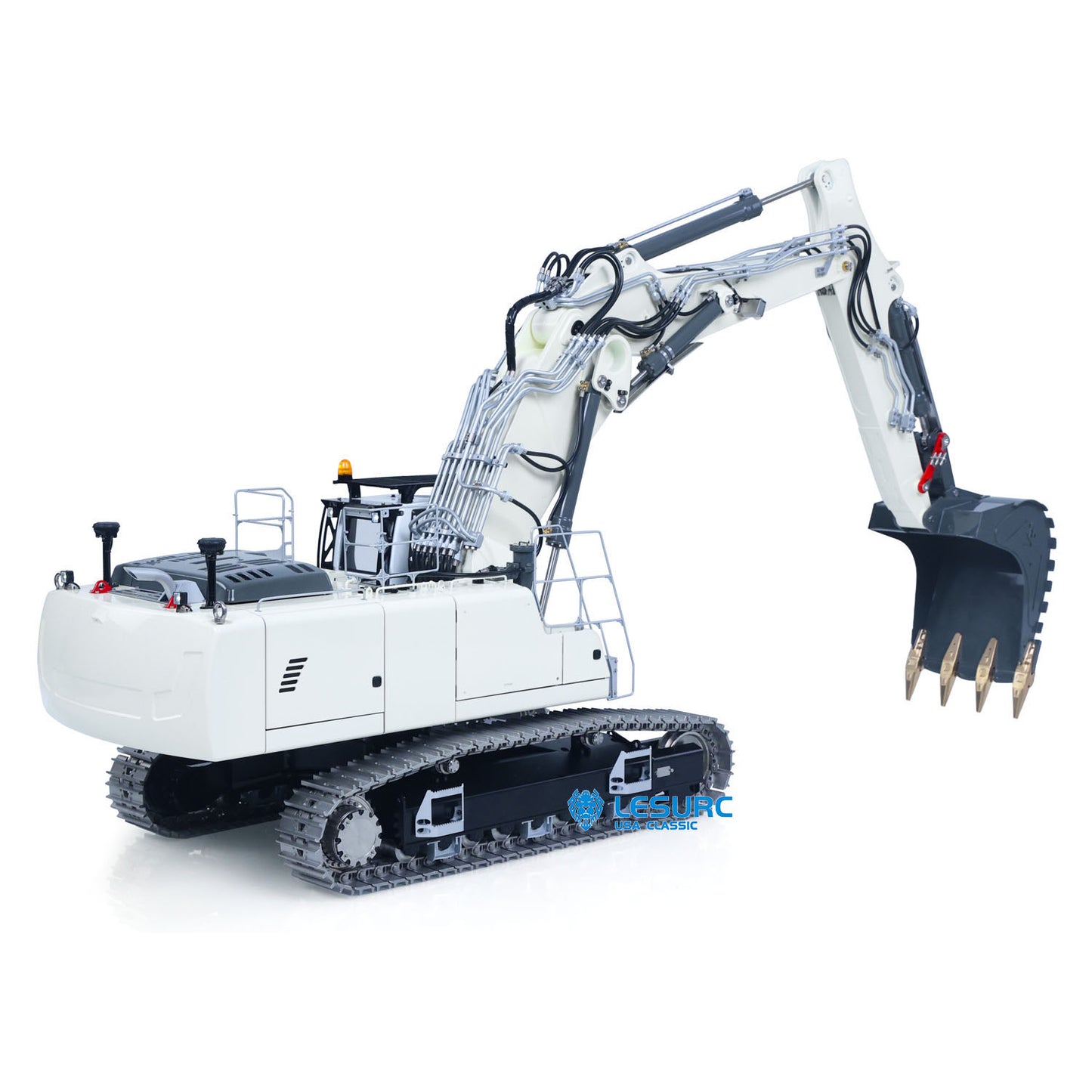 LESU LR956 1/14 Metal RC Hydraulic Excavator B0040 RTR Dual Pump Digger with FlySky PL18EV Lite Radio Controller Light System Quick Release Coupler
