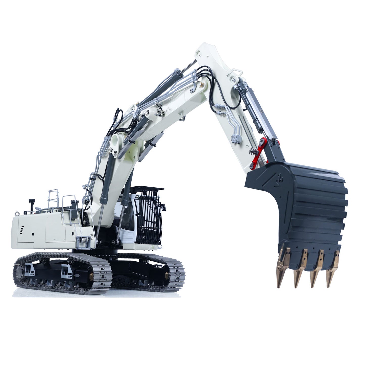 95% Metal LESU LR956 3 Arms 1/14 RC Hydraulic Excavator Remote Control Digger 7CH Valve Dual Pumps Light PL18EV LITE Battery