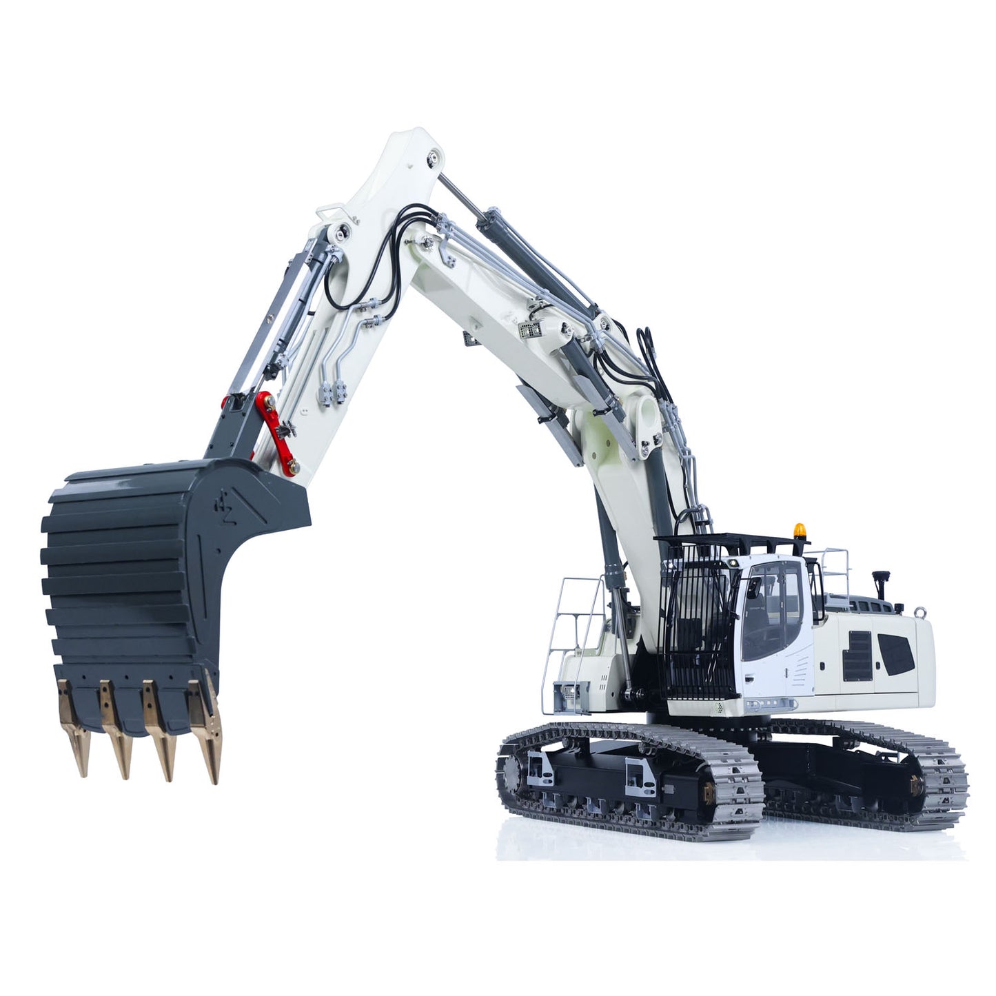 926MM Metal LESU 1/14 3 Arms RC Hydraulic Excavator LR956 Remote Control Digger Model Vehicle Dual Pump System 7CH Valve Light