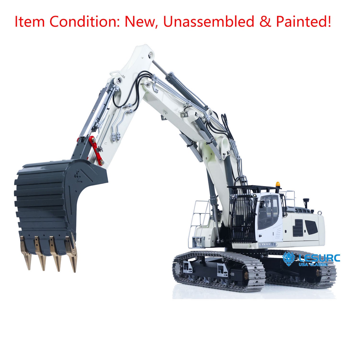 LESU LR956 1/14 Metal RC Hydraulic Excavator B0040 Dual Pump 3Arms Digger Brushless Motor for Remote Control Construction Hobbyists