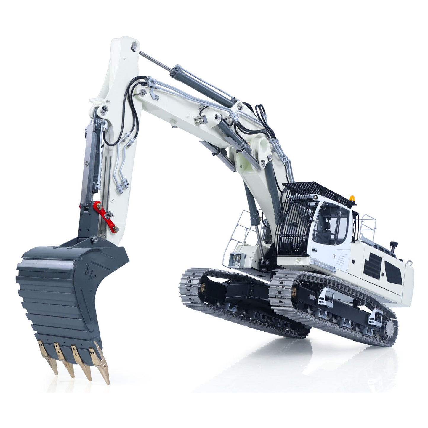 926MM Metal LESU 1/14 3 Arms RC Hydraulic Excavator LR956 Remote Control Digger Model Vehicle Dual Pump System 7CH Valve Light